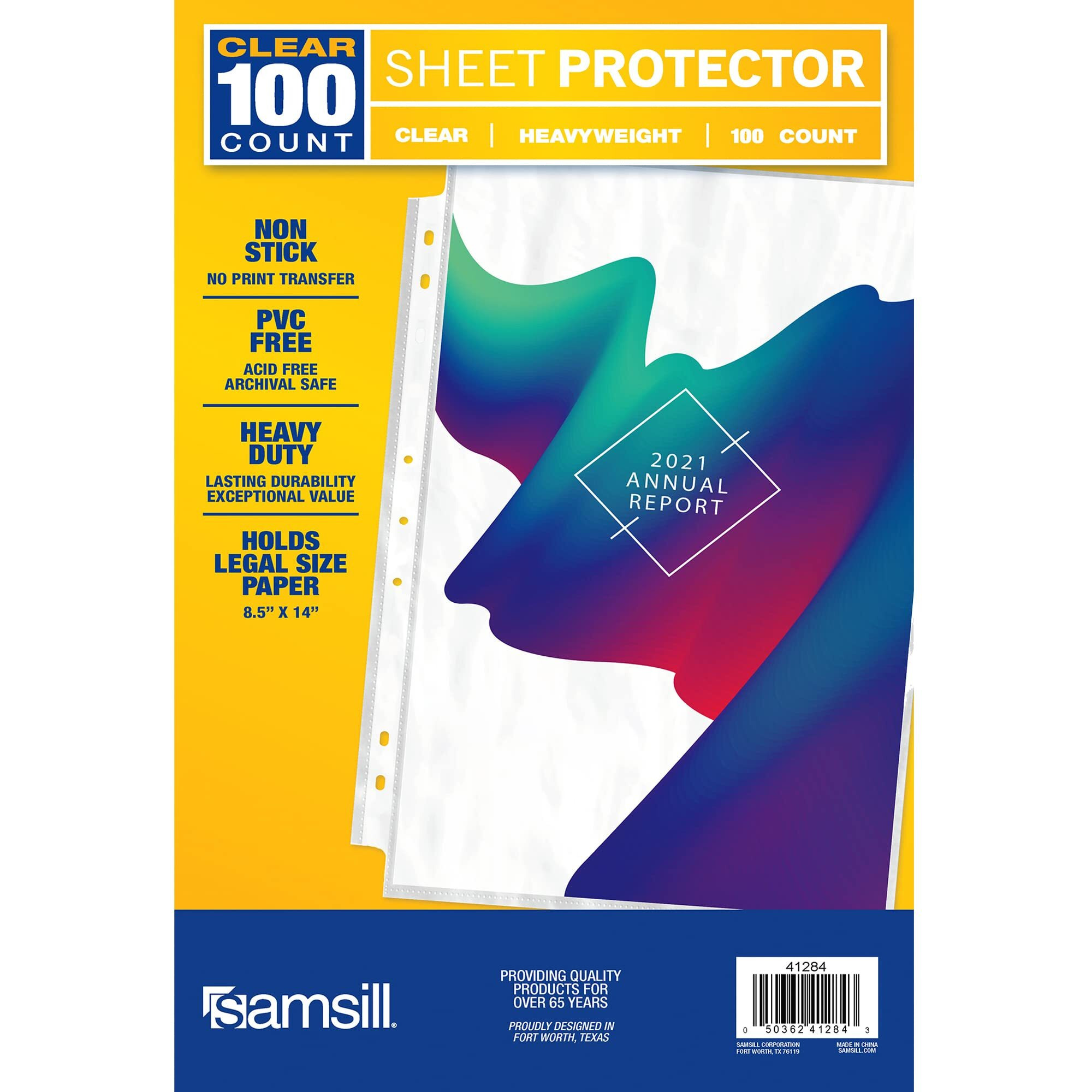 Samsill 100 Pack Legal Sheet Protectors  8.5 X 14 Inch Document Protectors For Legal Binder  Heavyweight  Clear  Legal Size  Top Loading  Acid Free