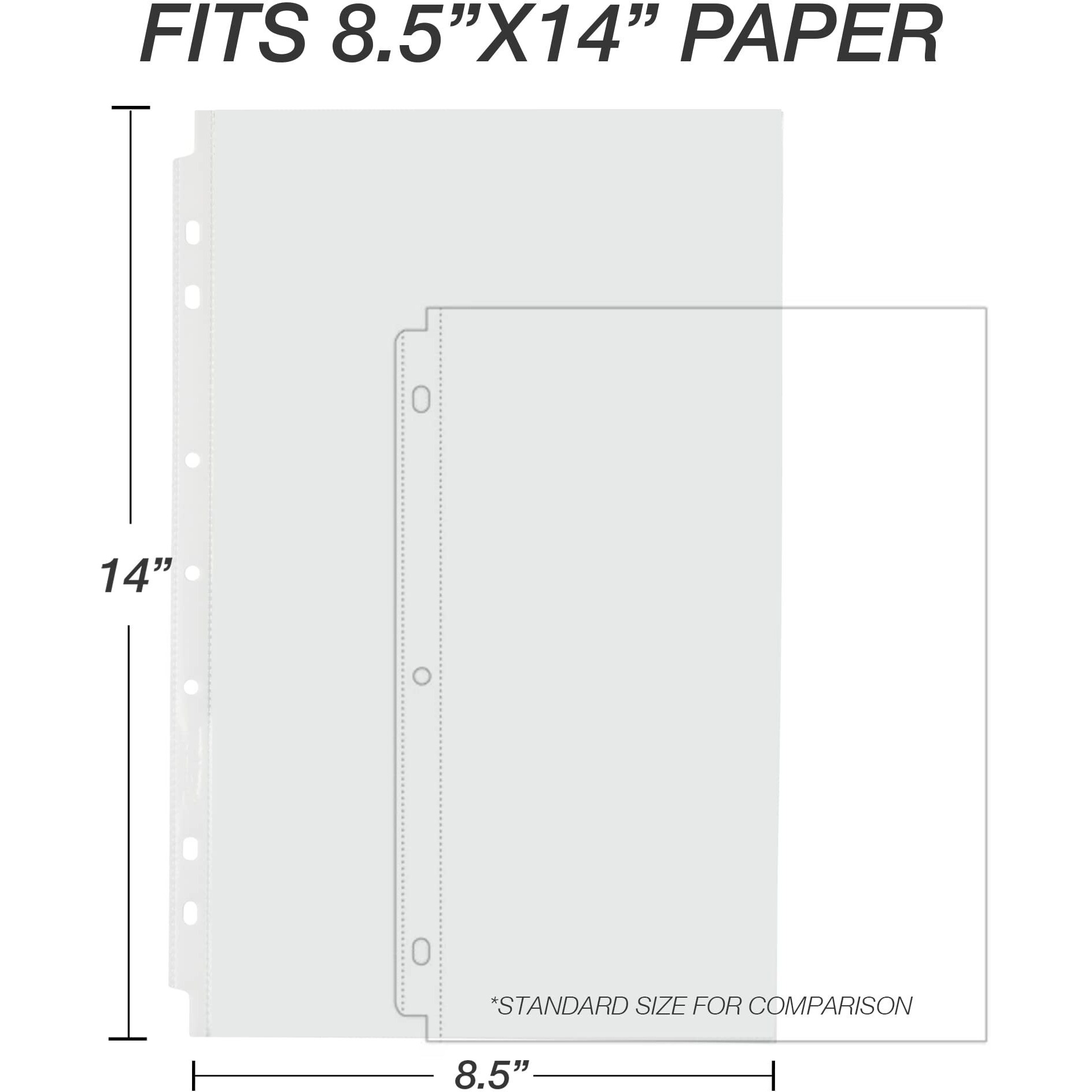 Samsill 100 Pack Legal Sheet Protectors  8.5 X 14 Inch Document Protectors For Legal Binder  Heavyweight  Clear  Legal Size  Top Loading  Acid Free