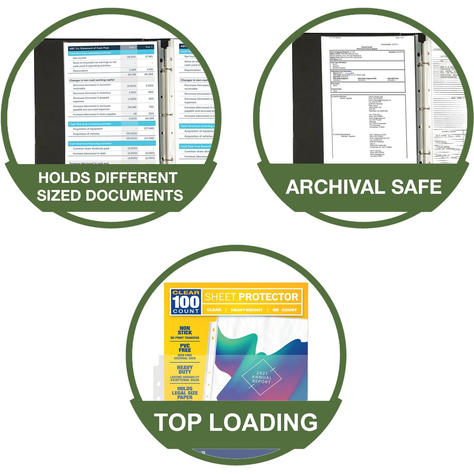 Samsill 100 Pack Legal Sheet Protectors  8.5 X 14 Inch Document Protectors For Legal Binder  Heavyweight  Clear  Legal Size  Top Loading  Acid Free