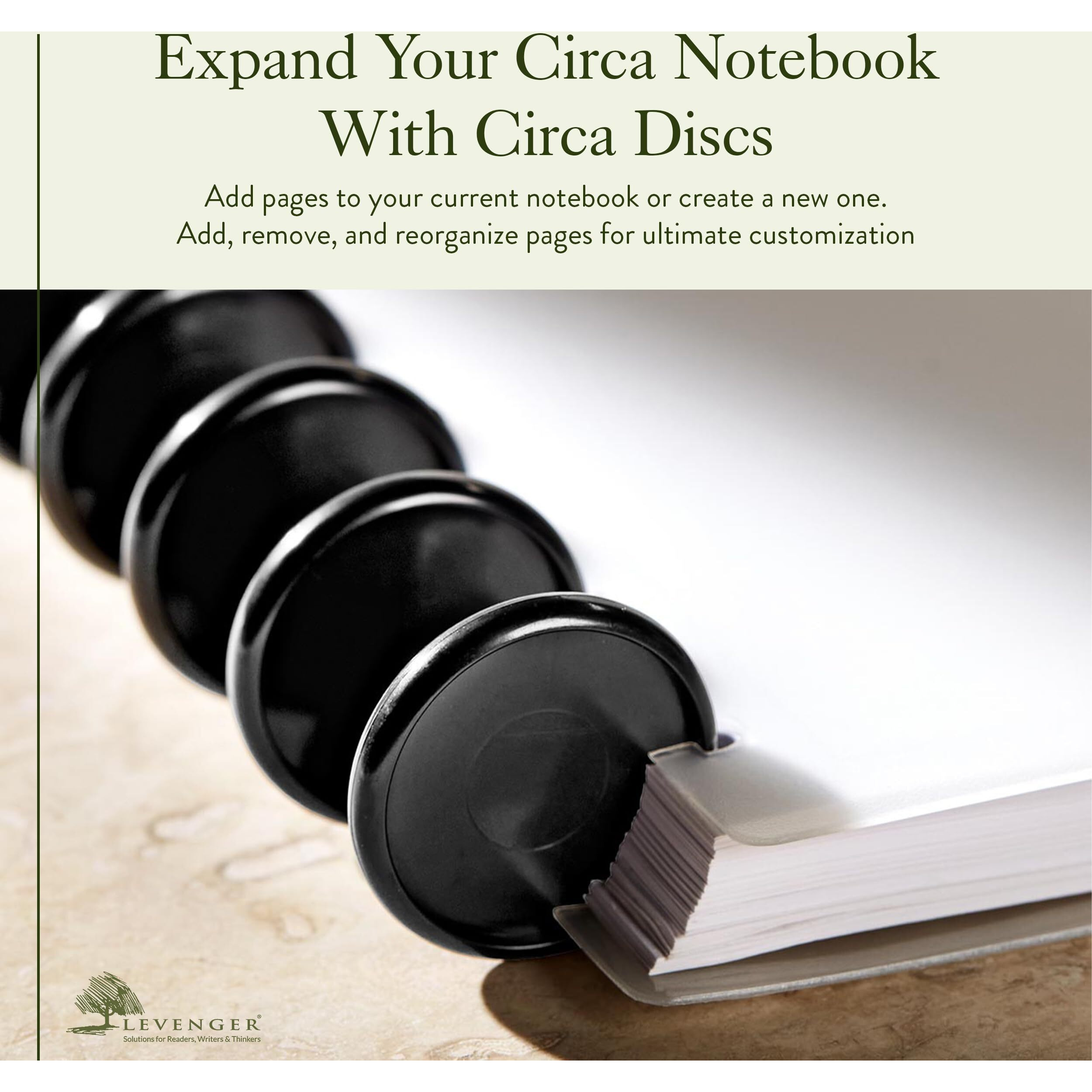 Levenger Circa Discs Binder Rings For Discbound Notebooks System  22 Pack  Black  3-Inch