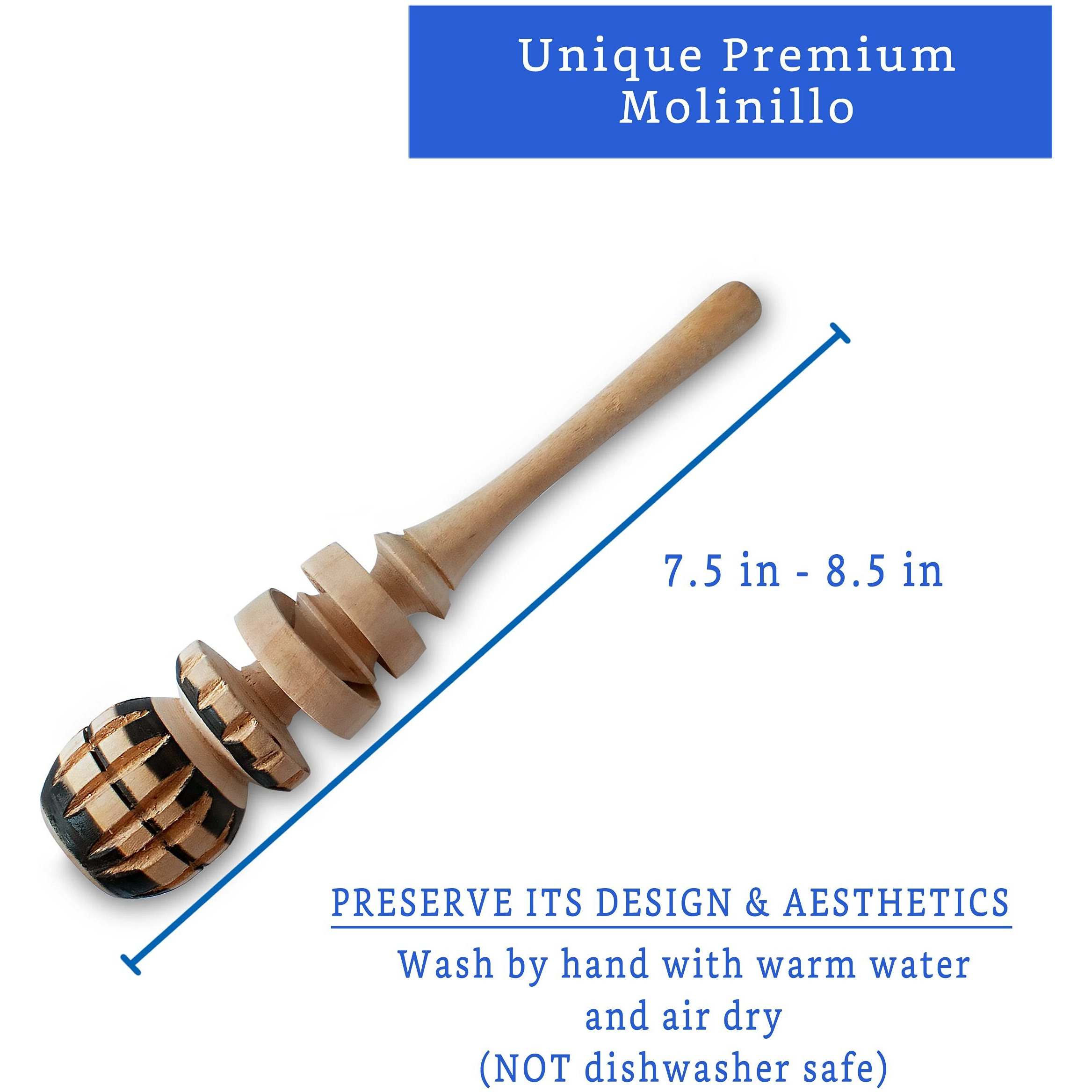 Authentic Artisanal Mexican Molinillo Hot Chocolate Frother (Small Cup Size) - Handmade Premium Mexican Hot Chocolate Wooden Whisk - Traditional Mexican Hot Chocolate Whisk - Molinillo De Chocolate