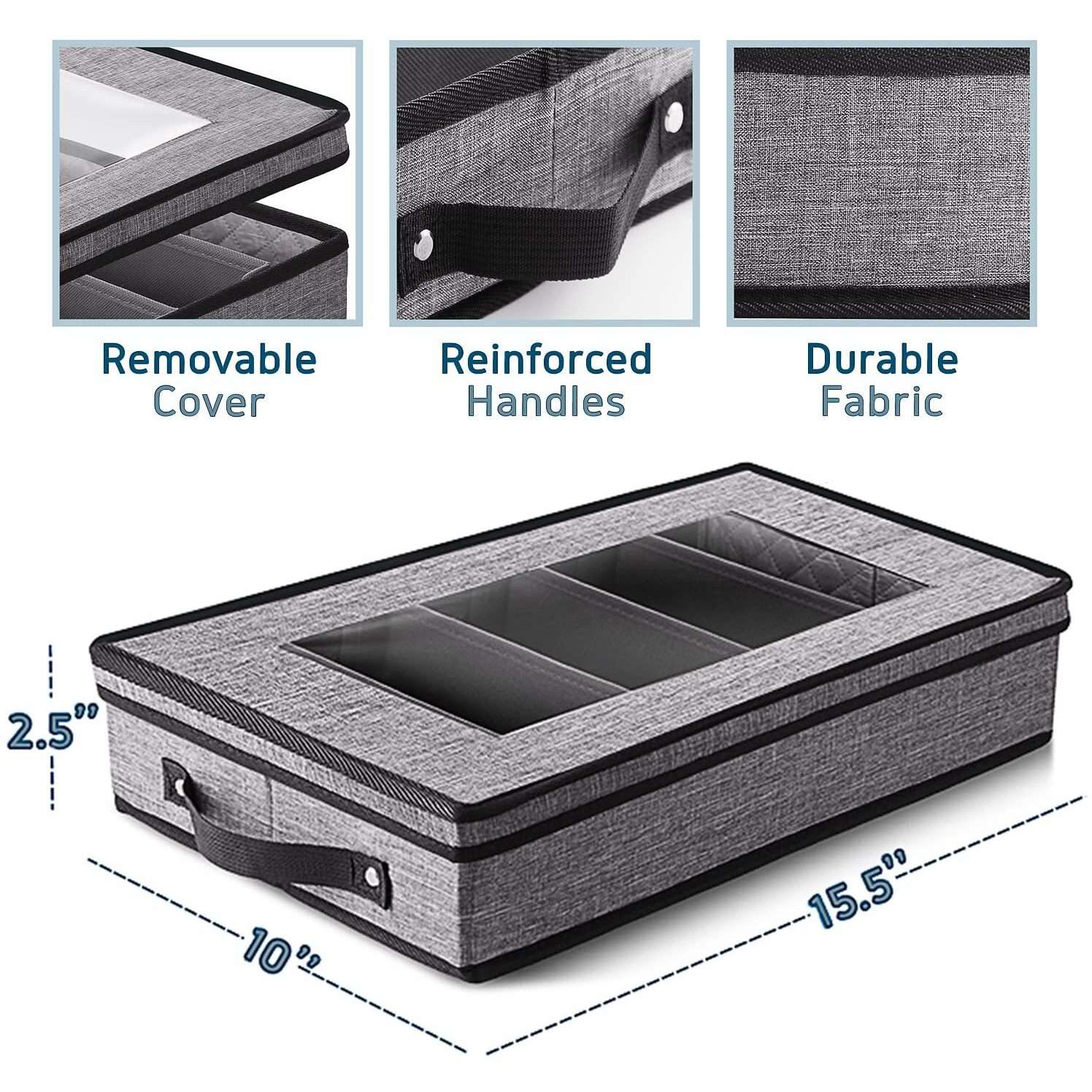 Flatware & Utensil Storage - Durable Silverware Storage Box With Padded Dividers  5 Compartment Flatware Storage Case  Silverware Case With Handles And Removable Lid - Protects And Organizes Cutlery