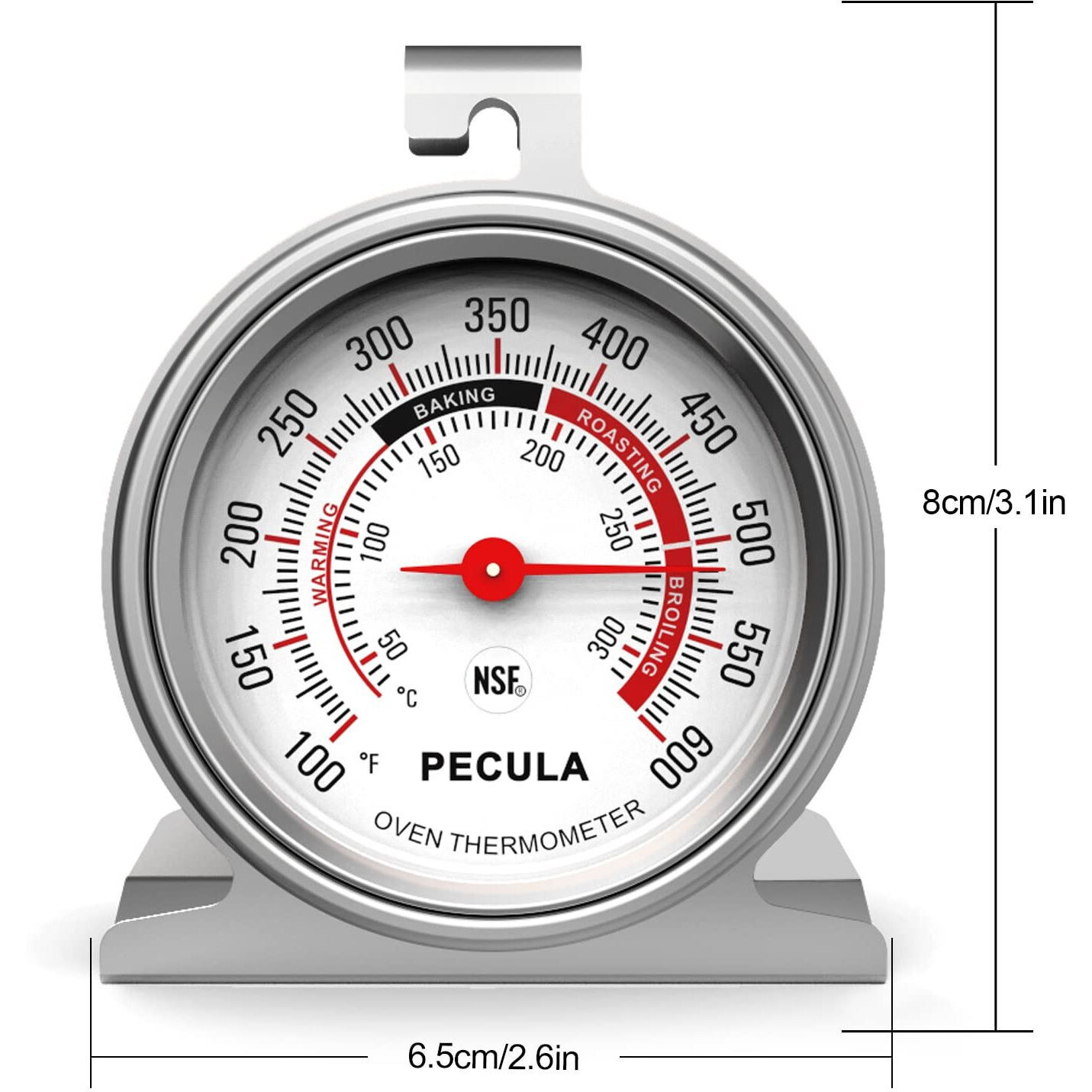 Oven Thermometer 50-300C/100-600F  Oven Baking Chef Thermometer Instant Read Stainless Steel Thermometer Kitchen Cooking Thermometer  Oven Temperature Gauge