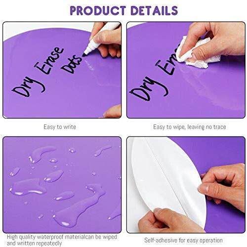 Dry Erase Dots Circles Colorful Circles Whiteboard Marker Removable Vinyl Dot Stickers For School Classroom Teachers Students Table & Desk  10 Colors 11.02 Inches (20 Pack)