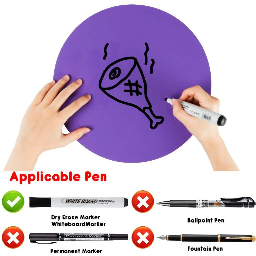 Dry Erase Dots Circles Colorful Circles Whiteboard Marker Removable Vinyl Dot Stickers For School Classroom Teachers Students Table & Desk  10 Colors 11.02 Inches (20 Pack)