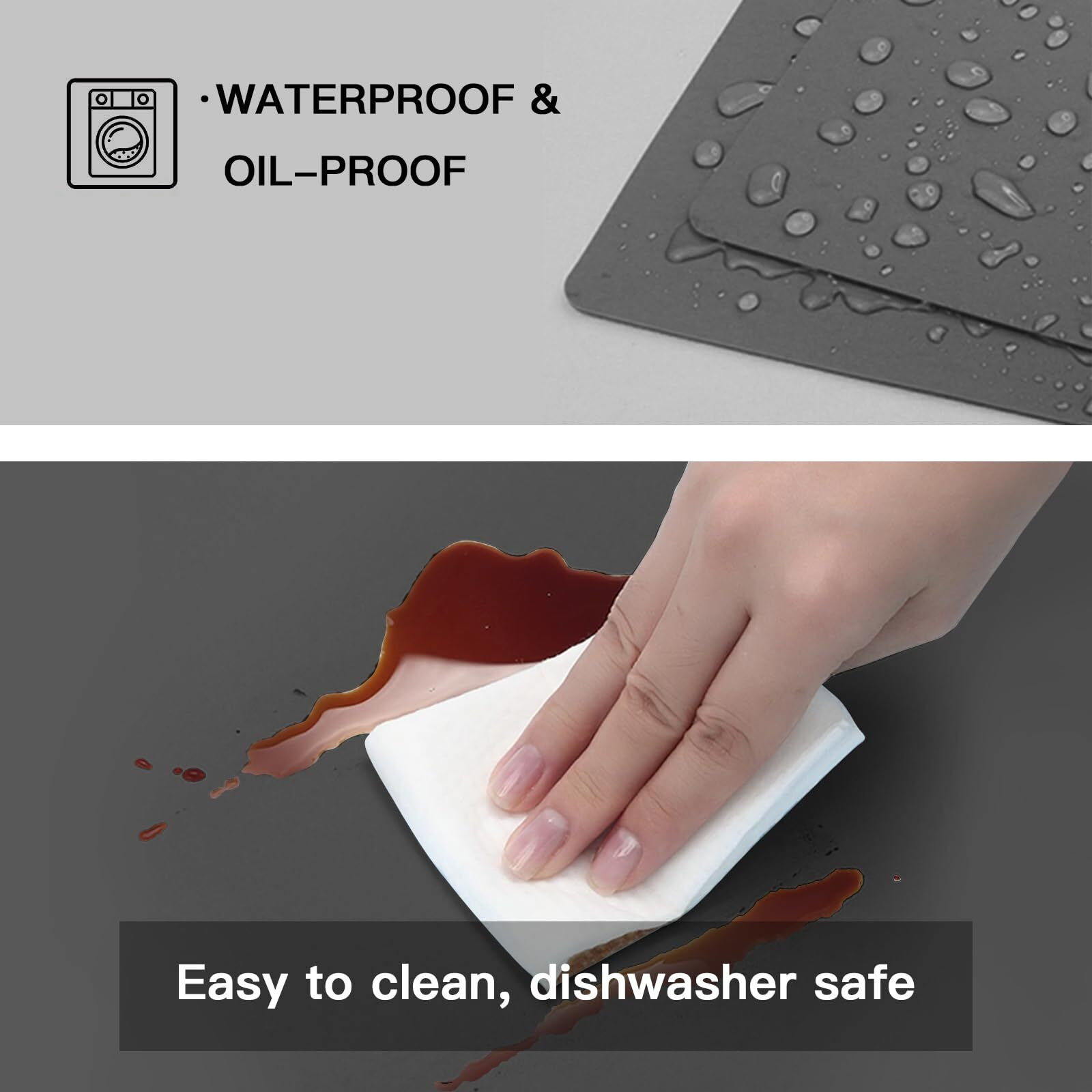 Extra Large Silicone Mat  Silicone Mats For Kitchen Counter 47.3''X23.6''X0.08  2Mm Nonslip Heat Resistant Mat  Countertop Protector  Nonstick Waterproof Craft Mat Table Placemat(Dark Gray)