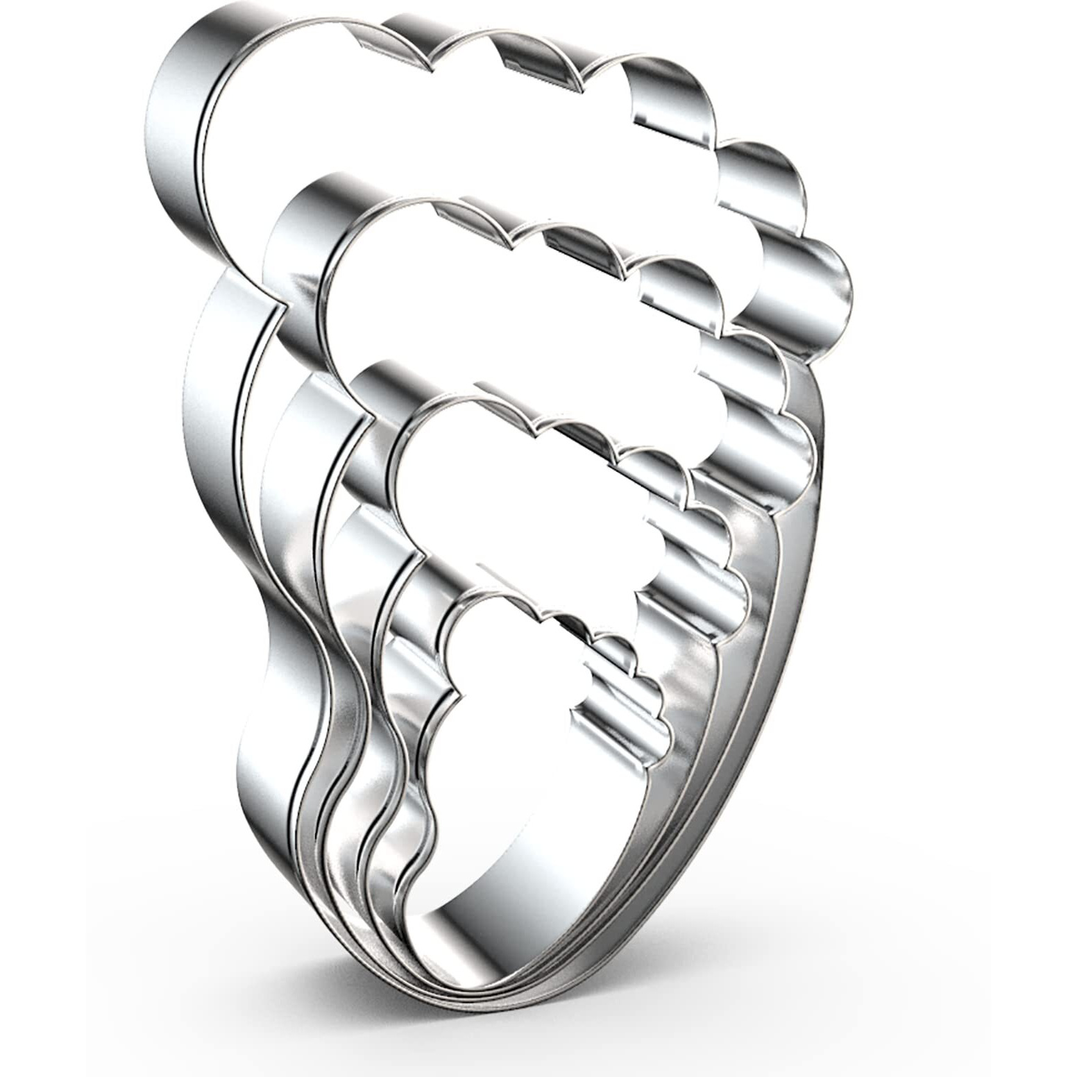 Foot/Footprint/Baby Foot Cookie Cutter Set For Baking  5/4/3/2 Inch  4 Piece  Stainless Steel