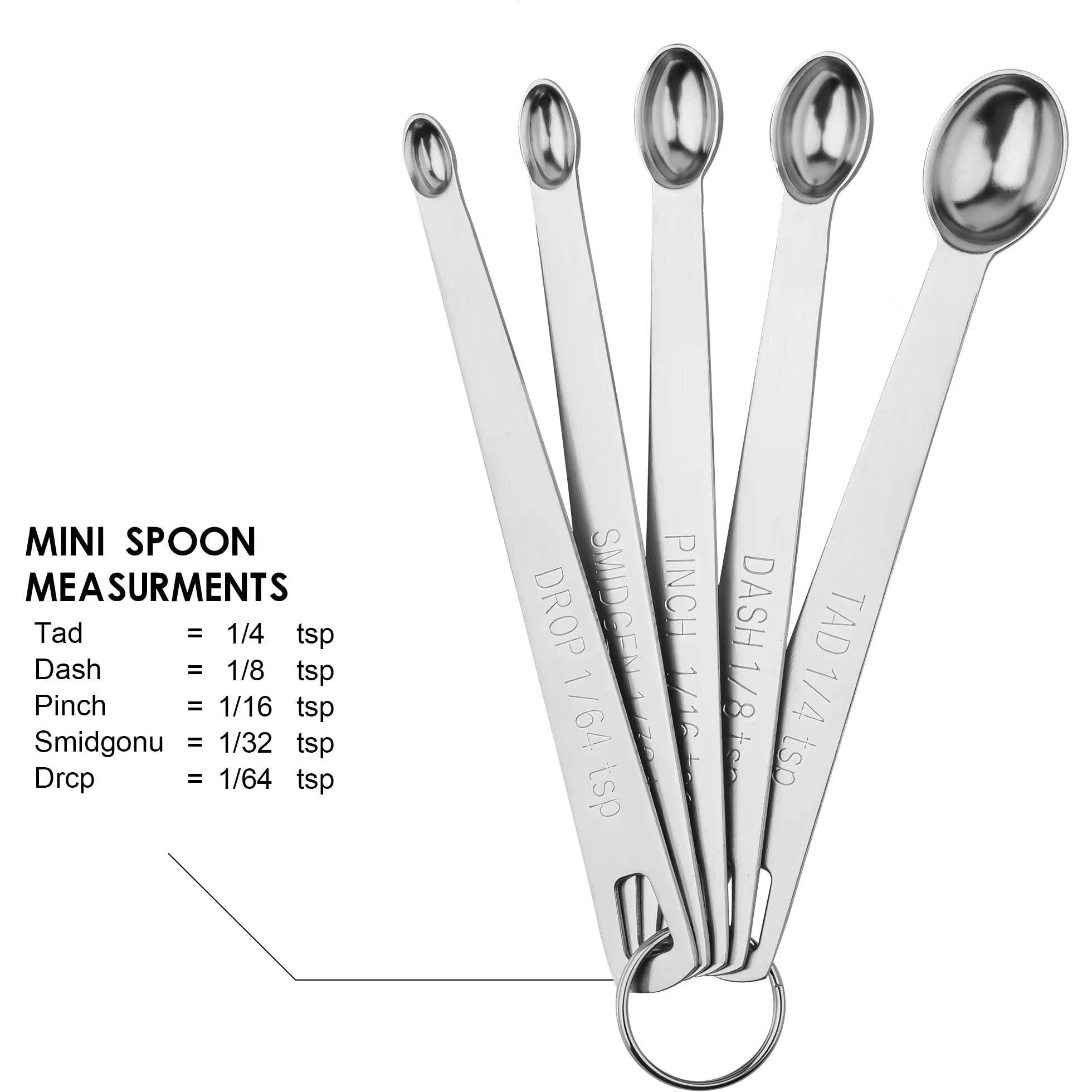 Kalsreui Measuring Spoons Set  Mini Teaspoon Measuring Spoons  Tiny Tsp Metal Measuring Spoons  Stainless Steel Measuring Spoons  1/16  1/8 Teaspoon Measuring Spoon  Small Measuring Spoons For Spice