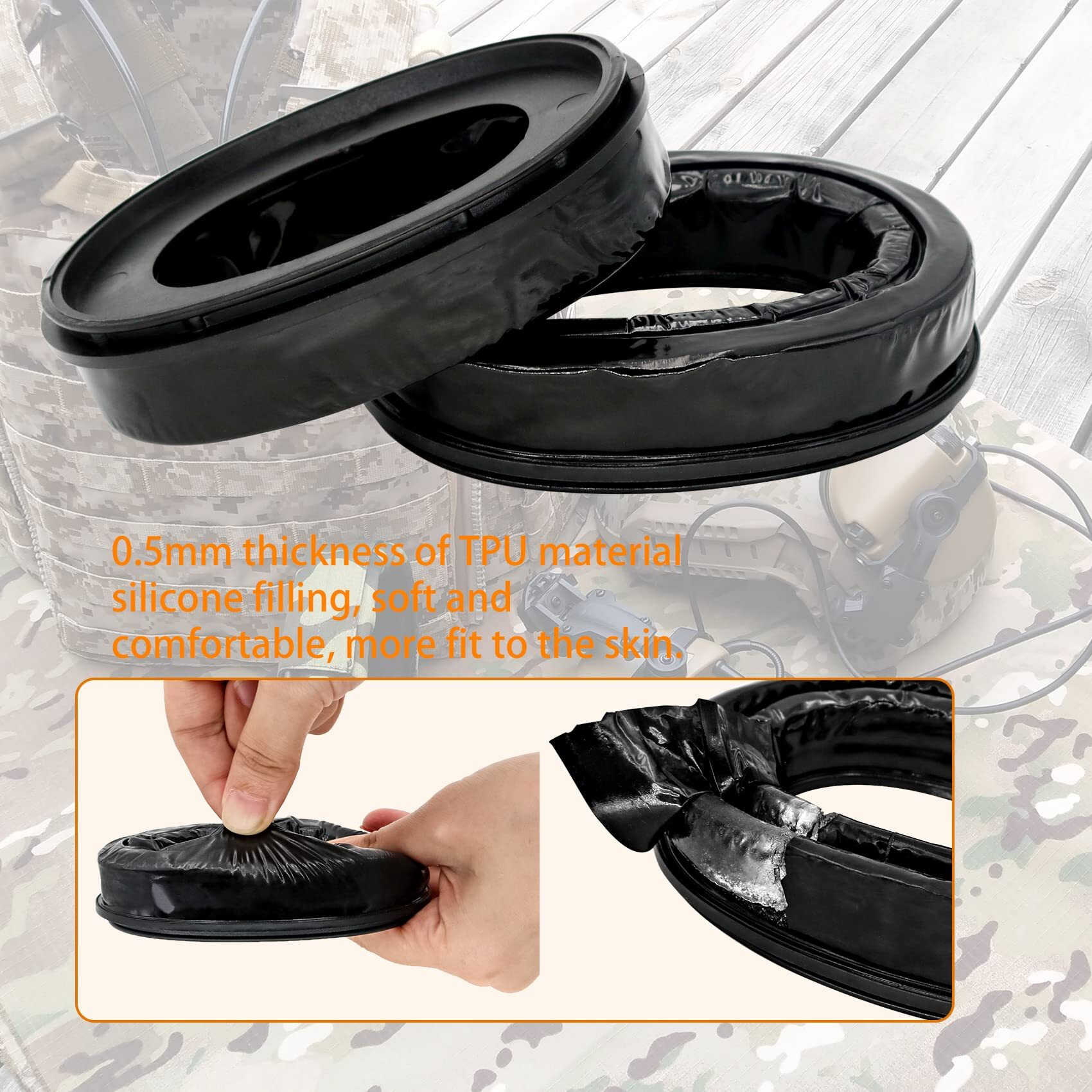 Combatgear Silicone Gel Earpads Compatible With Msa Sordin Headsets Hearing Protection Noise Reduction