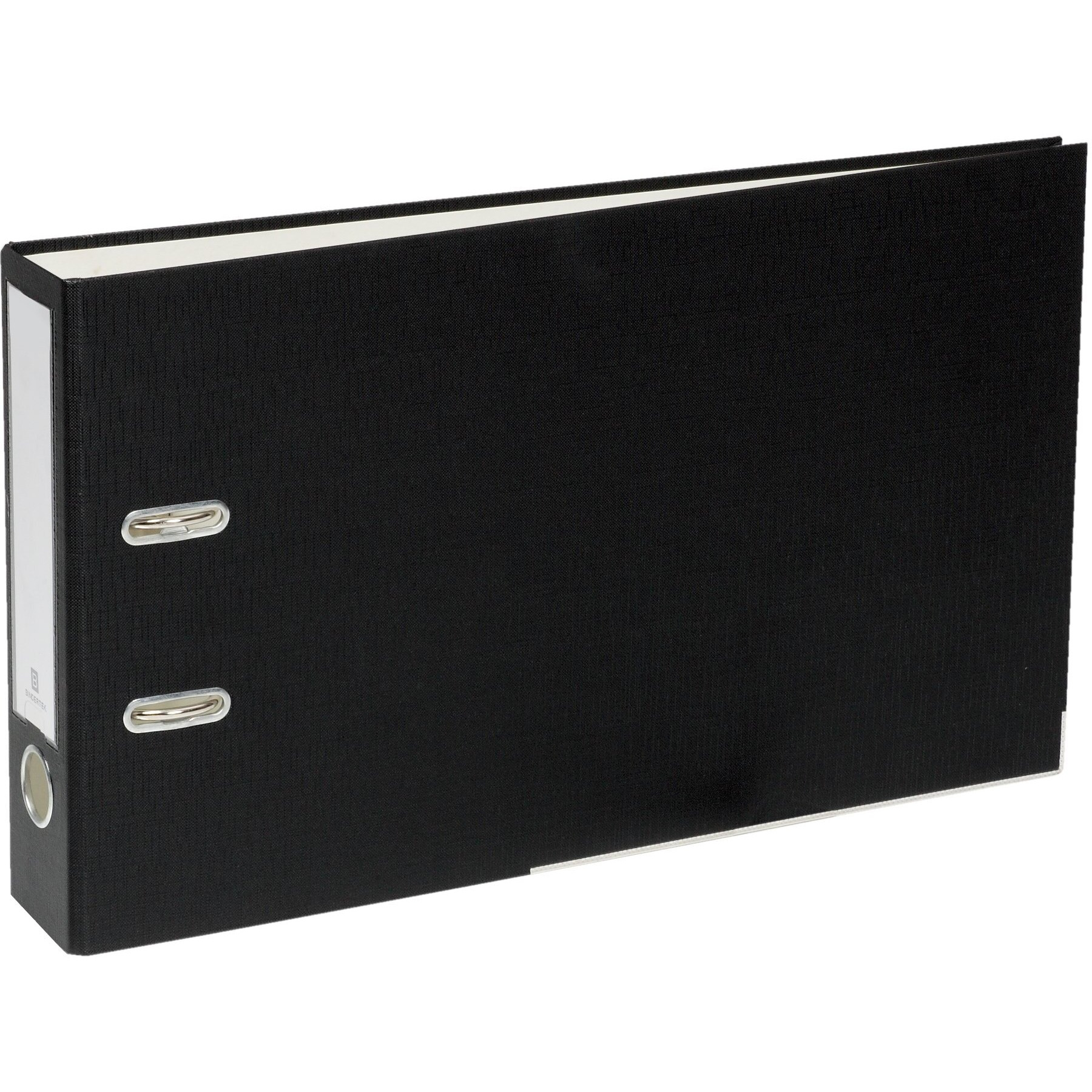 Bindertek 2-Ring 2-Inch Linen Textured Top File Legal Binder  For Top-Punched 8.5 X 14 Paper  Black (Tflslimn-Bk)