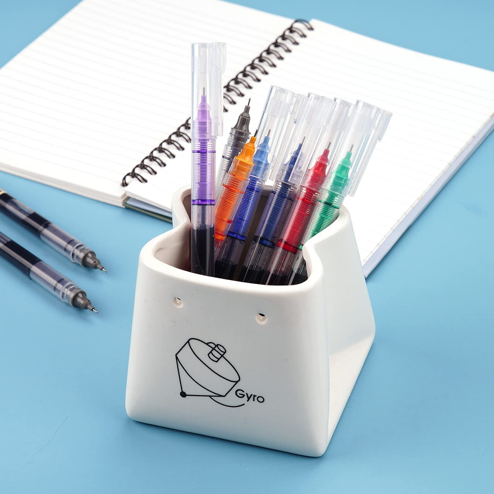 Writech Rolling Ball Quick Dry 0.5 Mm Extra Fine Point 10 Pcs Liquid Rollerball Multicolor (Multicolor)