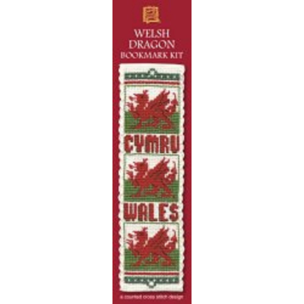 Textile Heritage Welsh Dragon Bookmark - Cross Stitch Kit