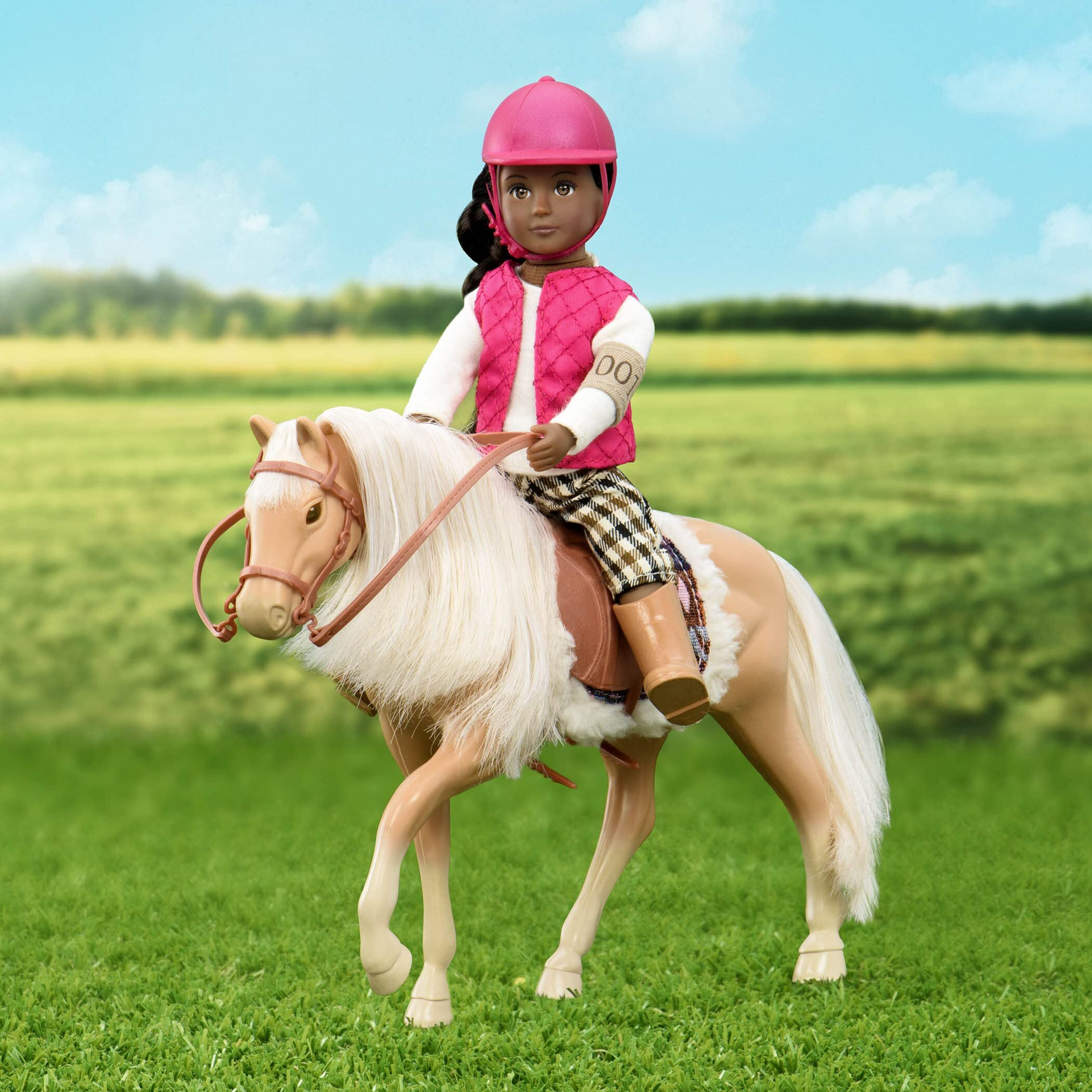 Lori Dolls - American Quarter Horse - Toy Horse - Light Brown 6-Inch Horse For Mini Doll - Animal & Accessories - Play Set For Kids - 3 Years + (Lo38004Z)