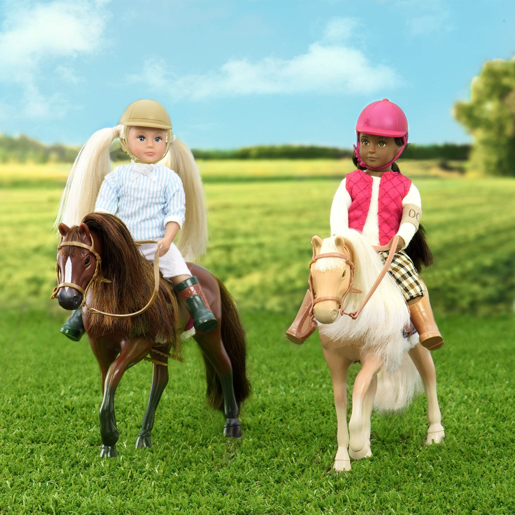 Lori Dolls - American Quarter Horse - Toy Horse - Light Brown 6-Inch Horse For Mini Doll - Animal & Accessories - Play Set For Kids - 3 Years + (Lo38004Z)