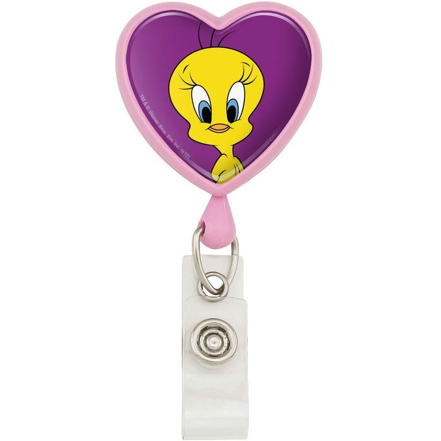 Looney Tunes Tweety Bird Heart Lanyard Retractable Reel Badge Id Card Holder