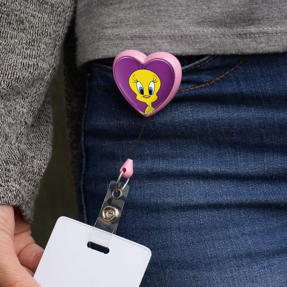 Looney Tunes Tweety Bird Heart Lanyard Retractable Reel Badge Id Card Holder