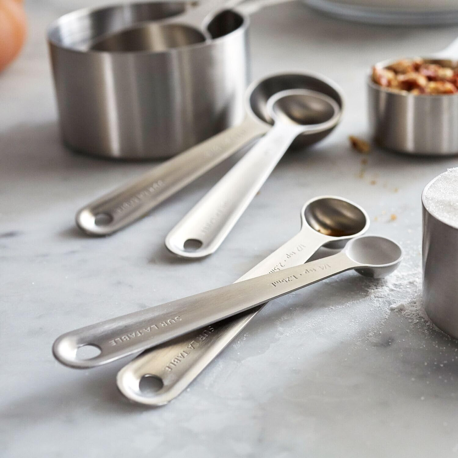 Sur La Table Stainless Steel Measuring Cups & Spoons  Set Of 8  Silver