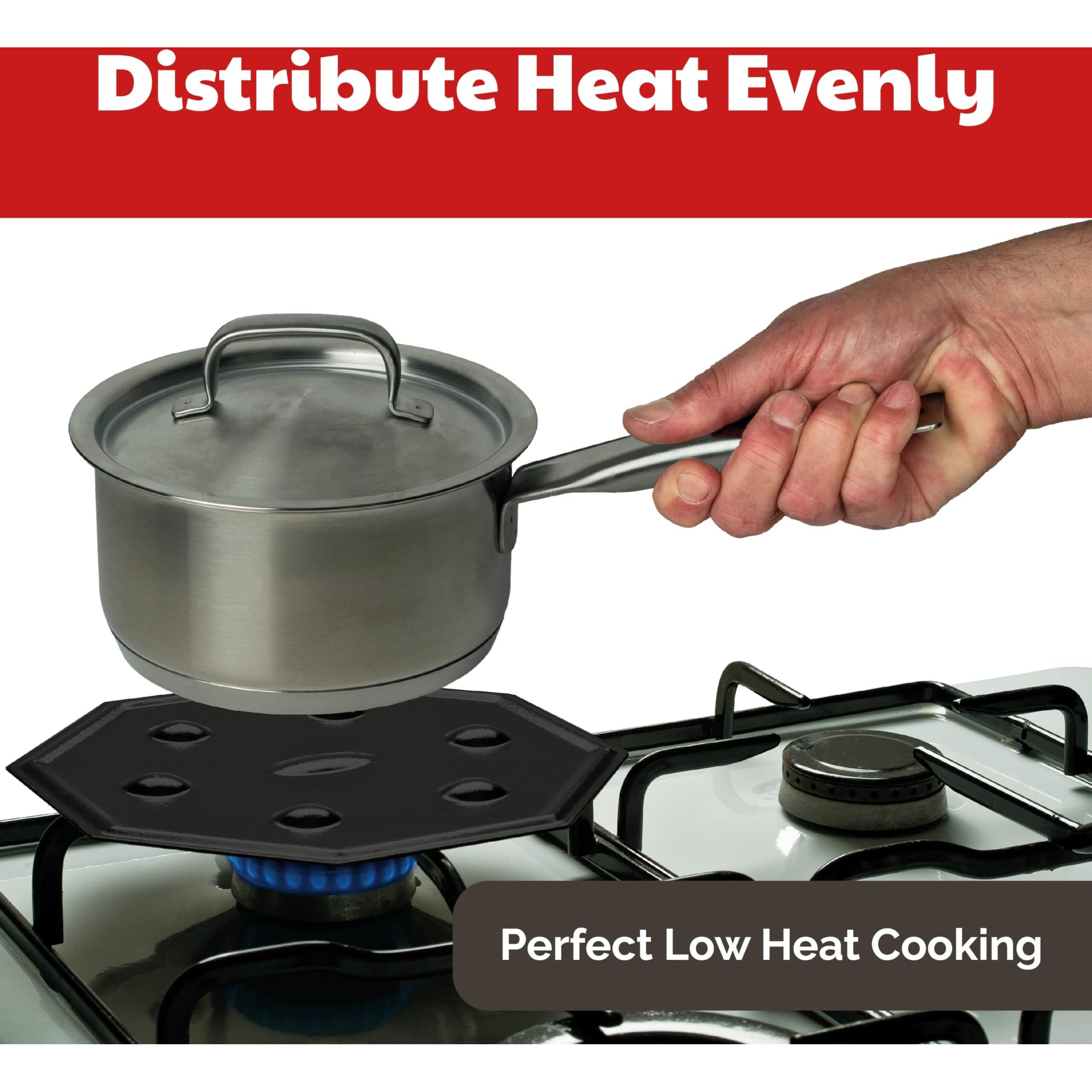 Simmermat Heat Diffuser - Flame Diffuser Stove Cover Ring - Fire Diffuser For Any Type Of Electric Or Gas Stove - Dishwasher Safe Stove Top Cover - Steel Plates For Simmering And Slow Cooking - 3 Pack