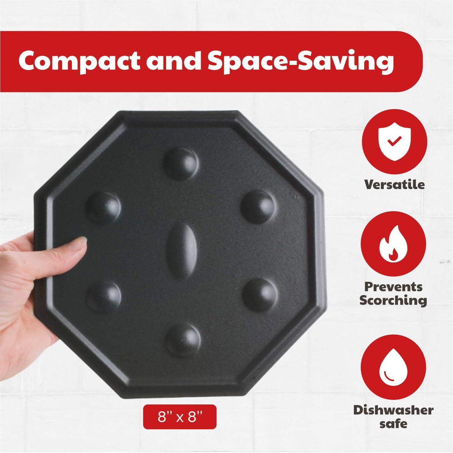 Simmermat Heat Diffuser - Flame Diffuser Stove Cover Ring - Fire Diffuser For Any Type Of Electric Or Gas Stove - Dishwasher Safe Stove Top Cover - Steel Plates For Simmering And Slow Cooking - 3 Pack