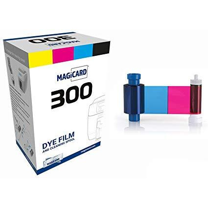 Magicard 300 Printer Mc300Ymcko Color Ribbon - Ymcko - 300 Prints With Bodno Premium Cr80 30 Mil Graphic Quality Pvc Cards - Qty 300