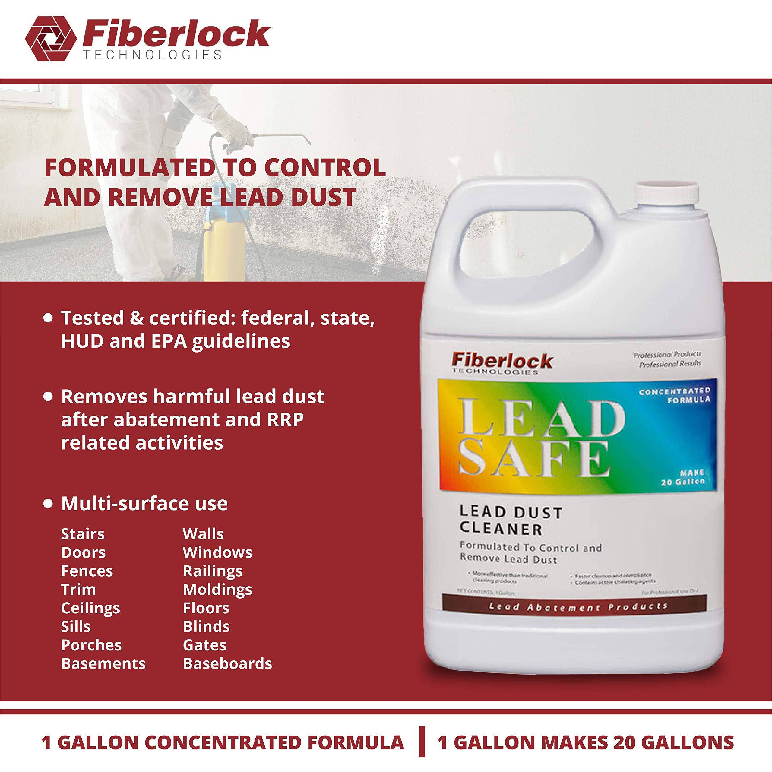 Fiberlock Leadsafe Cleaner  1 Gallon  Lead Dust Cleaner  Controls & Removes Lead Dust After Renovation  Repair  Painting Or Abatement Projects  Ideal For Walls  Windows  Floors  Doors  Trim & More