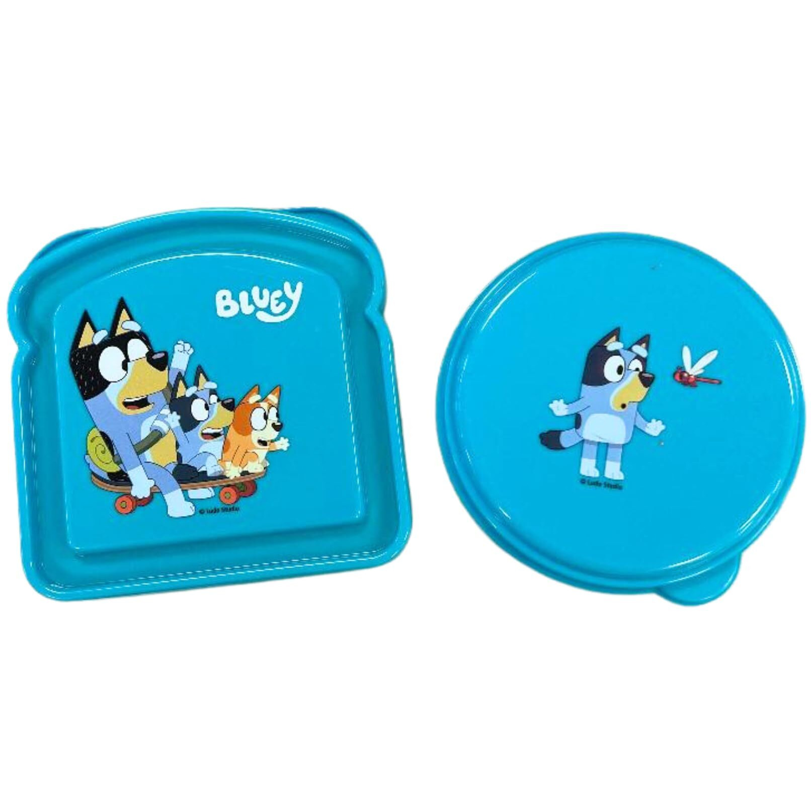 Greenbrier International  Inc. Bluey Lunch Box 2 Piece Set Kit - Includes 1 Reusable Sandwich Container And 1 Snack Bowl Kids Lunch Box Travel To Go Food - Bpa Free