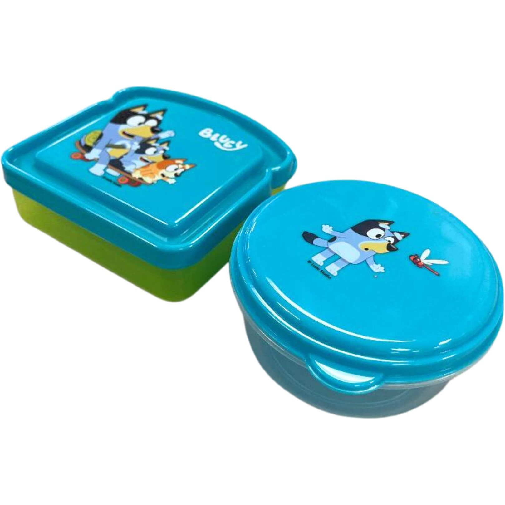Greenbrier International  Inc. Bluey Lunch Box 2 Piece Set Kit - Includes 1 Reusable Sandwich Container And 1 Snack Bowl Kids Lunch Box Travel To Go Food - Bpa Free