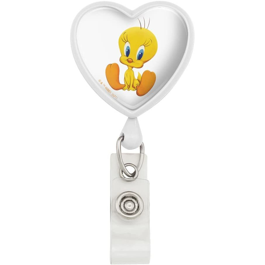 Looney Tunes Cute Tweety Heart Lanyard Retractable Reel Badge Id Card Holder