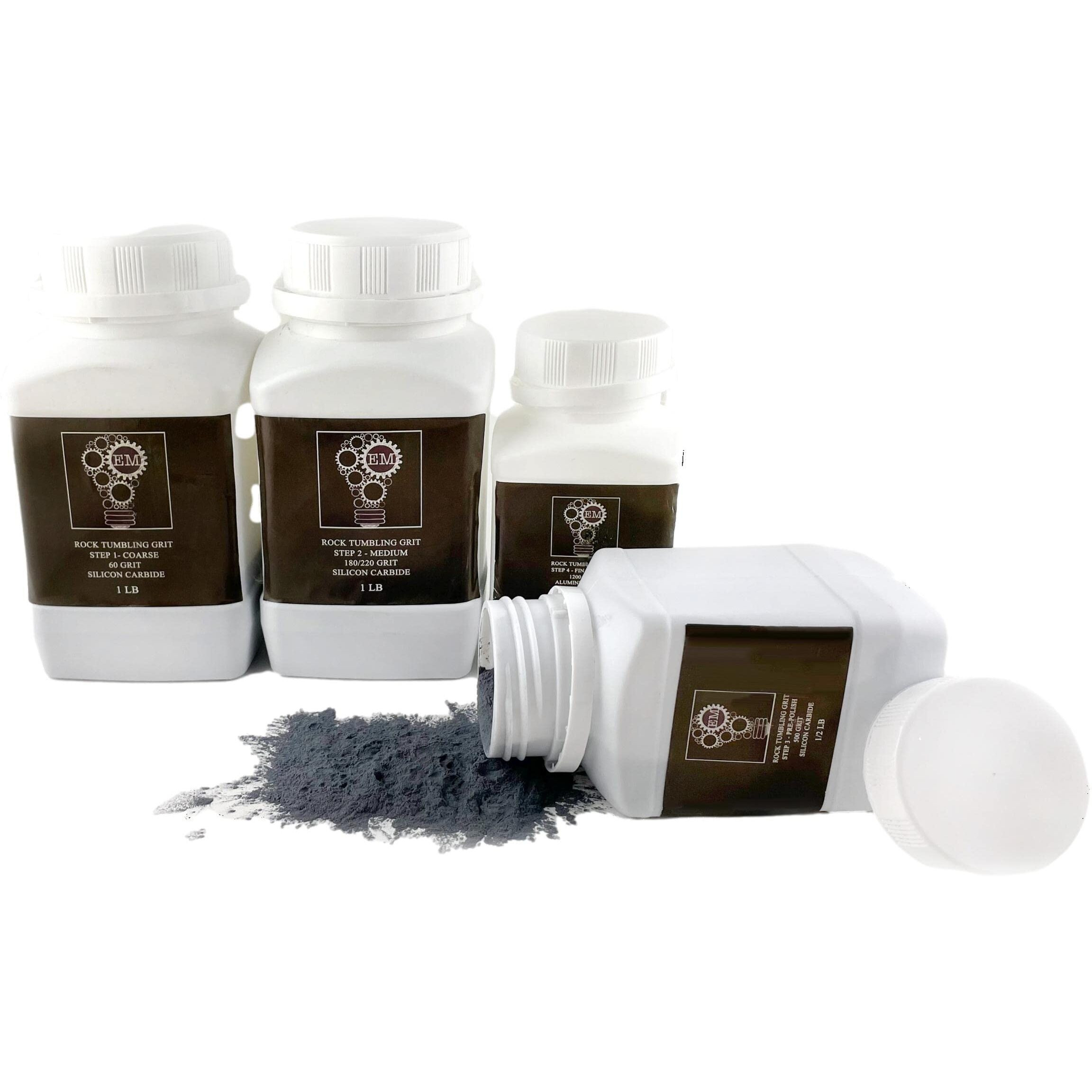 Exploring Minds Rock Tumbler Tumbling Media 4 Piece Grit Pack Kit