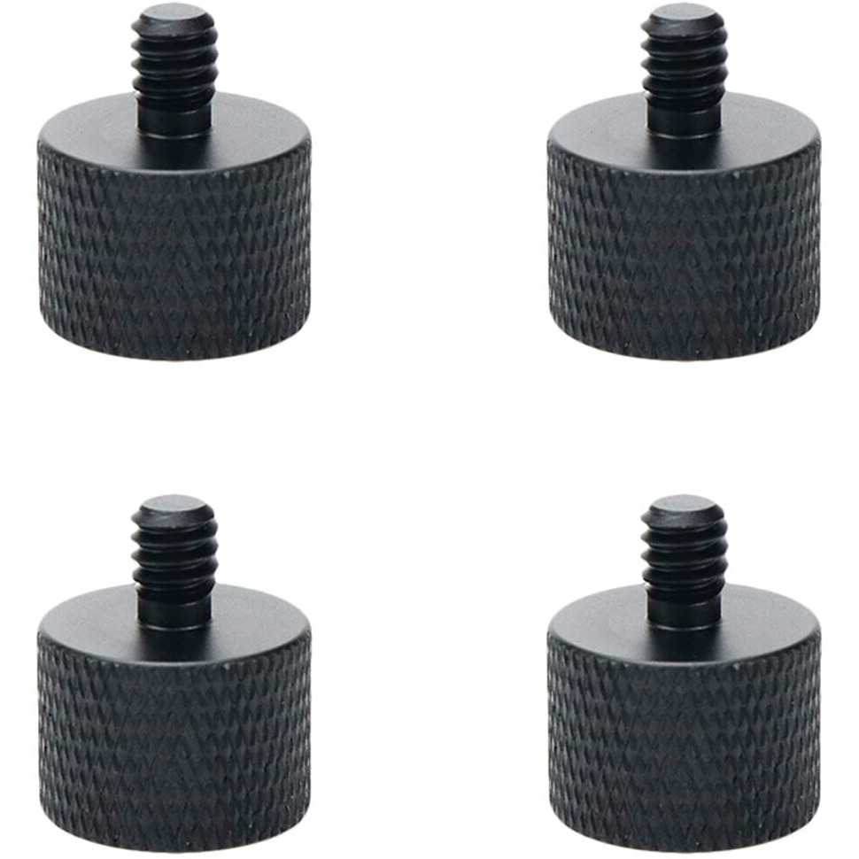 Dahszhi Mic Screw Adapter  Aluminum Alloy Thread Adapter 5/8-11 Female To 1/4-20 Male For Mic Stand  Camera Monitor  Tripod  Microphone Holder 4 Pack