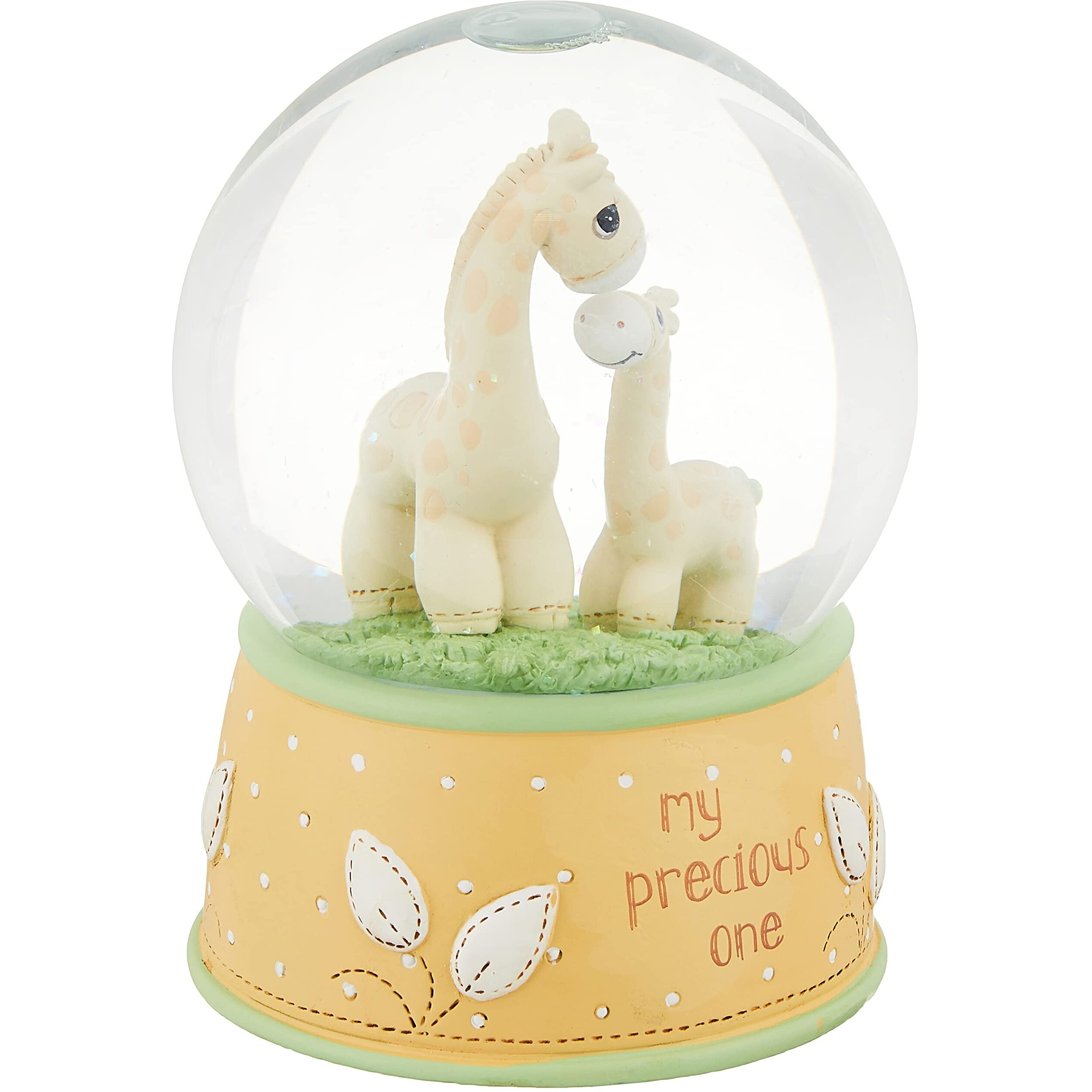 Precious Moments Resin/Glass Precious One Giraffe Musical Snow Globe  Yellow