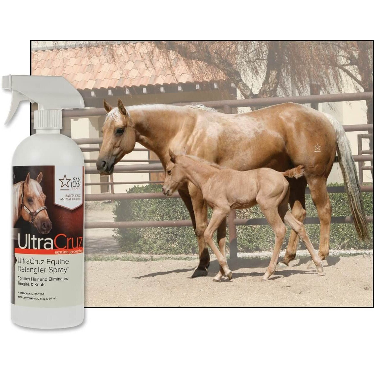 Ultracruz Equine Detangler Spray For Horses  32 Oz