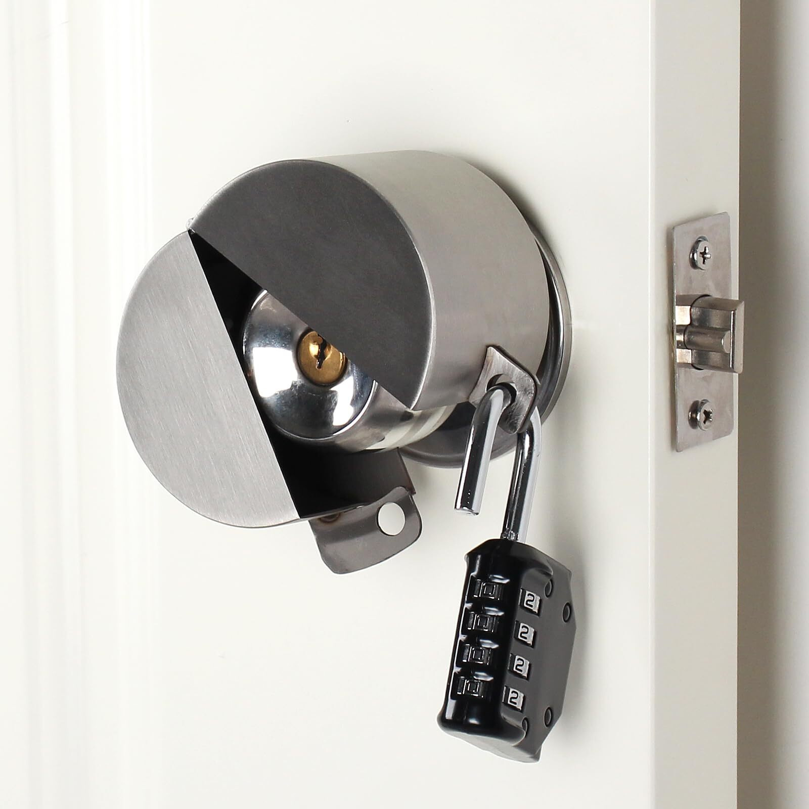 Door Handle Lock  Door Knob Lock Out Device Cover To Disable The Doorknob/Faucet/Valve  Prevents Turning Of Door Knob And Access To Keyhole  Prevents Operating The Knob (Password Hanging Lock)
