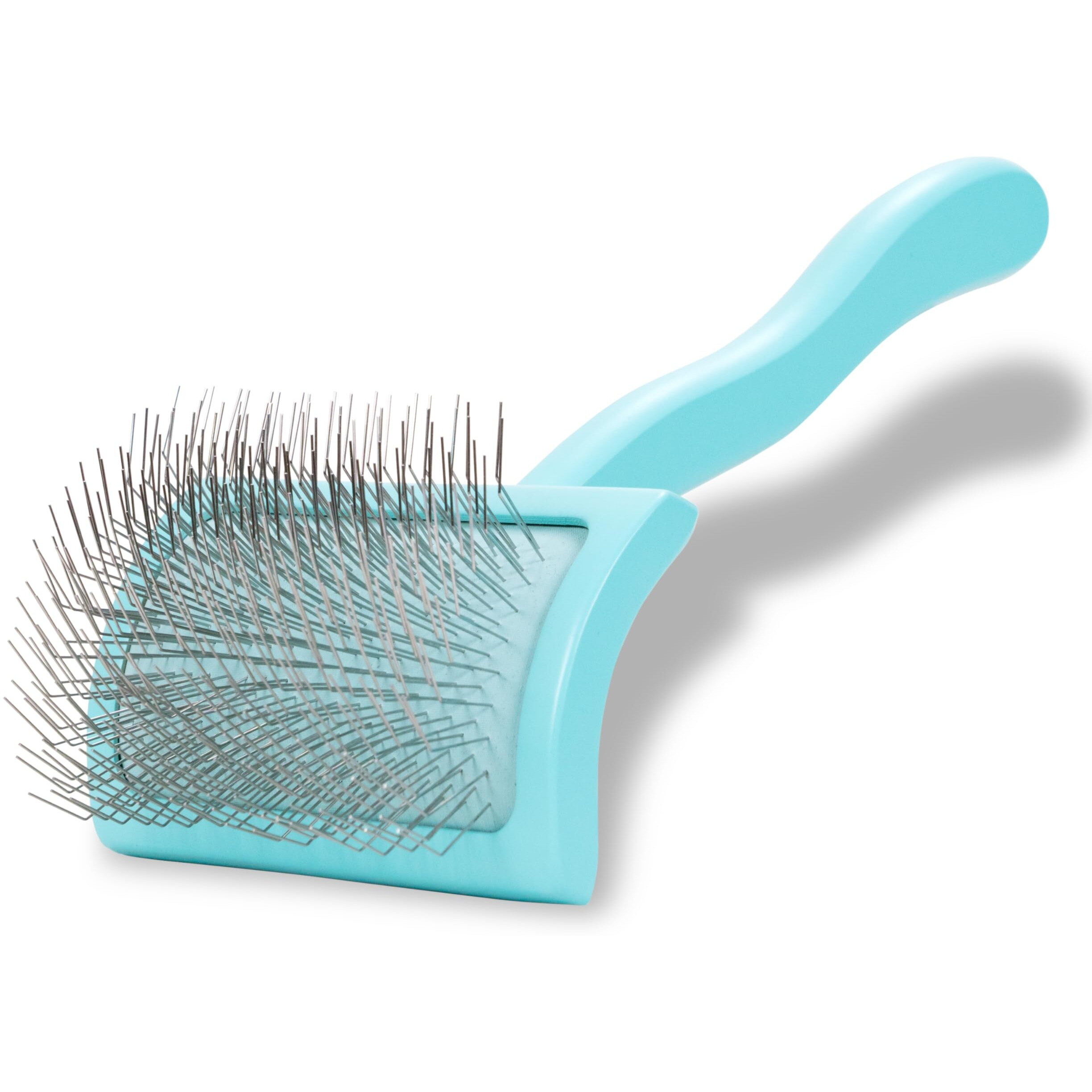 Chris Christensen Big G Dog Slicker Brush For Dogs (Goldendoodles  Labradoodles  Poodles)  Groom Like A Professional  Fluff Detangle Style  Saves Time Energy  Teal  Medium