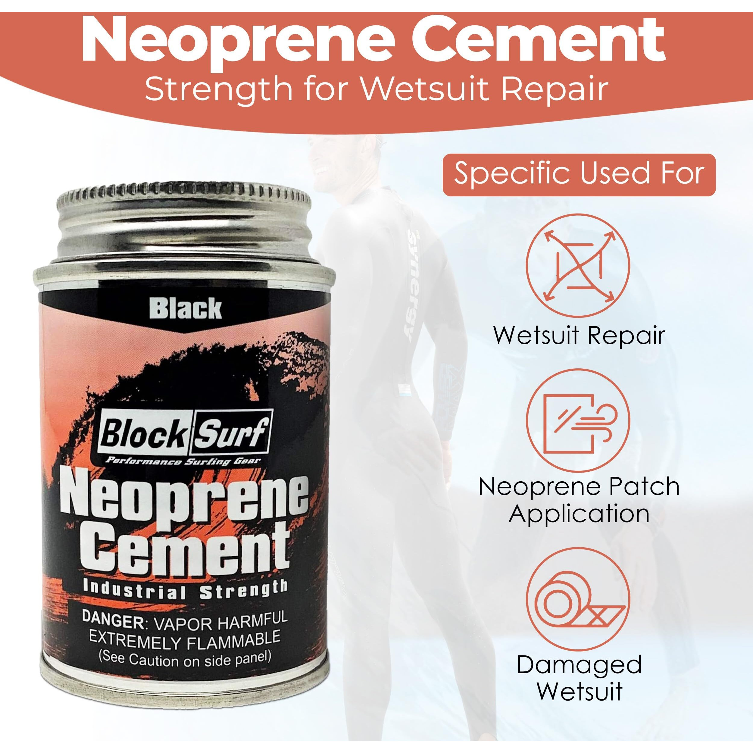 Blocksurf Neoprene Cement Industrial Strength For Wetsuit Repair