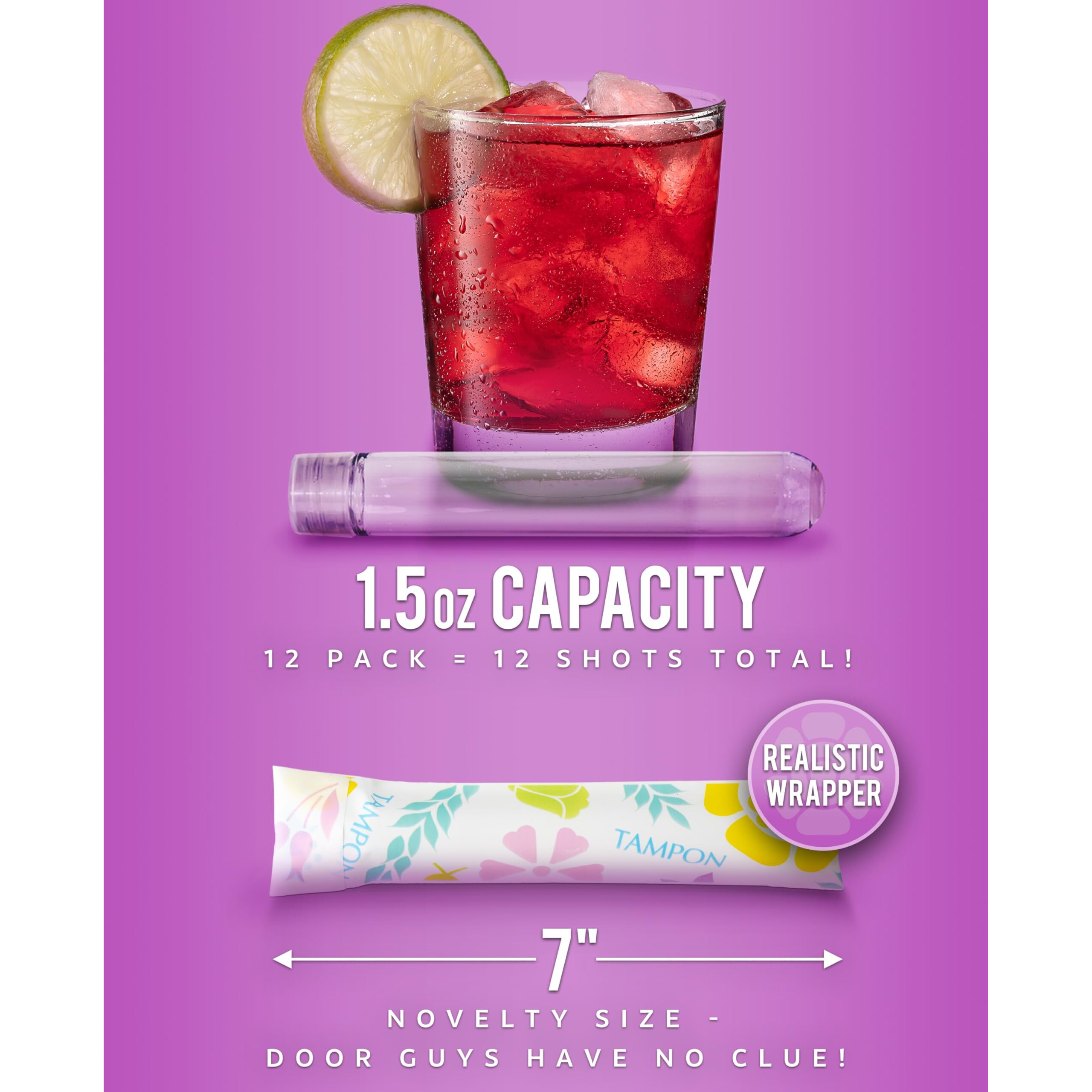 Gopong Tampon Flasks 12 Pack (18 Oz Total) - Hidden Alcohol Travel Flasks For Women - Secret Liquor Containers For Nightclubs  Festivals  Cruises  And Sports Events - Includes Funnel & Spout