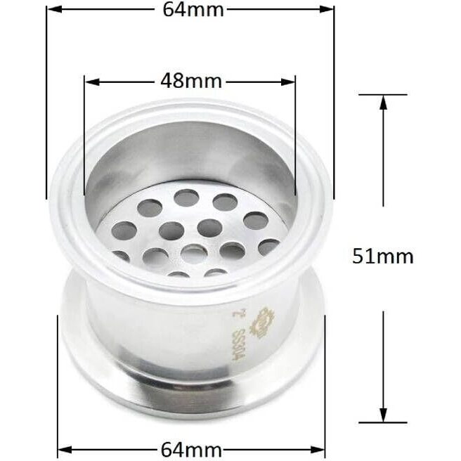 Qiimii Tri Clamp Filter Plate - High Pressure Sanitary Fitting With 6Mm Holes  2"" Tri Clamp Size