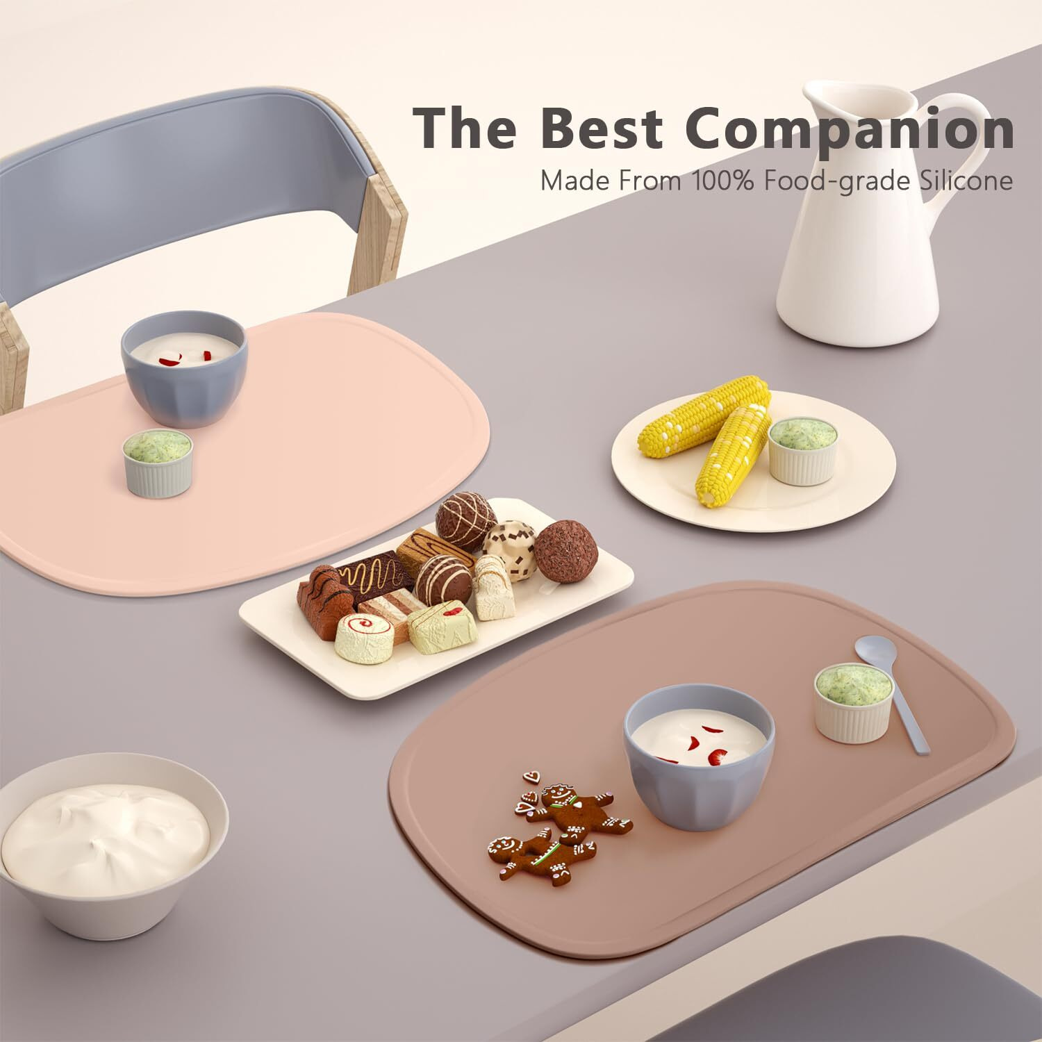 Cuddle Campus Set Of 3 Silicone Placemats With Raised Edges For Kids Toddlers Babies  Non-Slip Dinning Table Mat  Baby Eating Mat  Food Mat