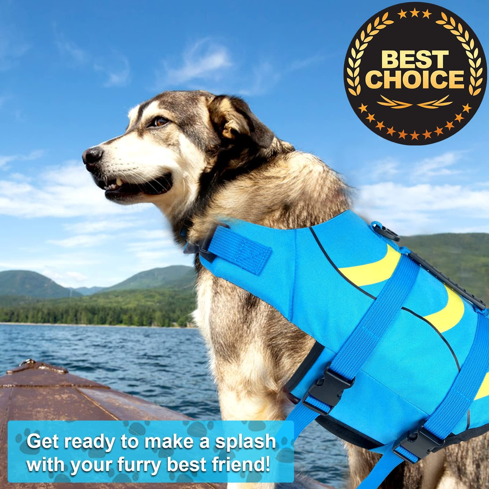 Fragralley Dog Life Jacket Shark  Dog Life Vest Adjustable Ripstop  Dog Swimming Safety Vest With Superior Buoyancy & Rescue Handle For Small Medium Large Dogs  Swim  Pool  Beach  Boating