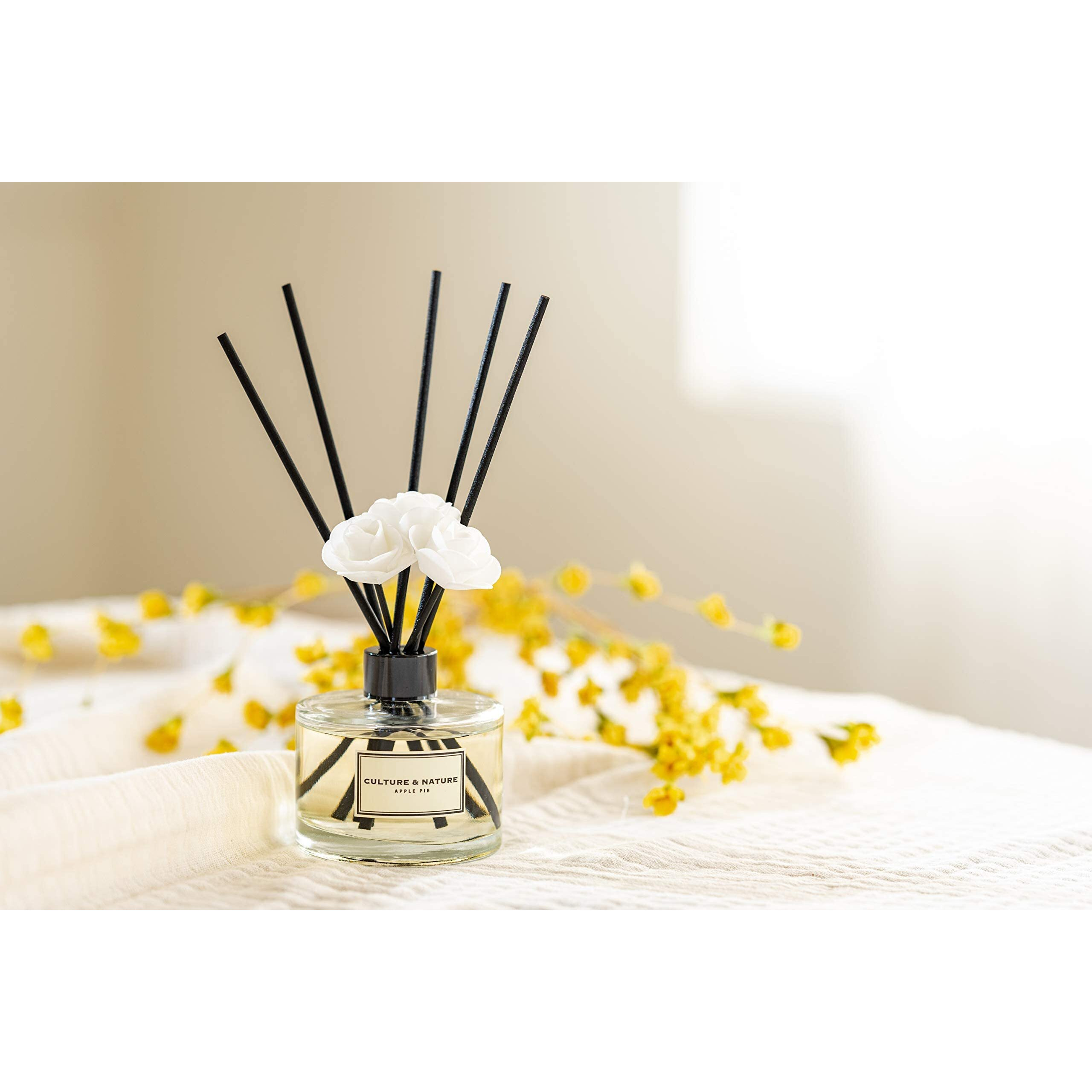 Culture & Nature Reed Diffuser Set 6.7Oz (200Ml) Lime Basil & Mandarin Scented Diffuser With Sticks Home Fragrance Reed Diffuser For Bathroom Shelf Decor