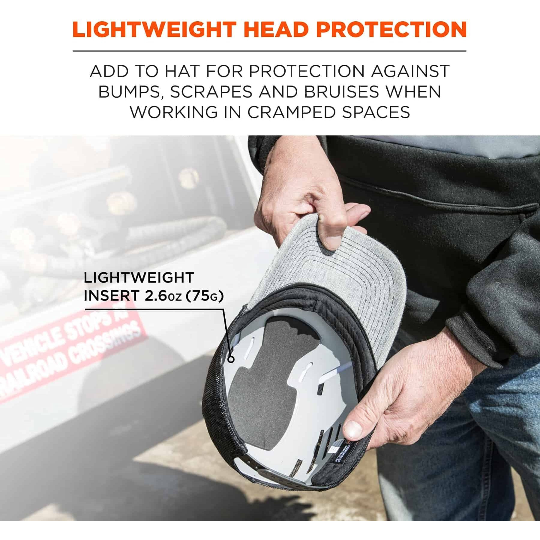 Ergodyne Skullerz 8945 Universal Safety Bump Cap Insert  Lightweight  Fits Into Any Baseball Hat  2-Pack