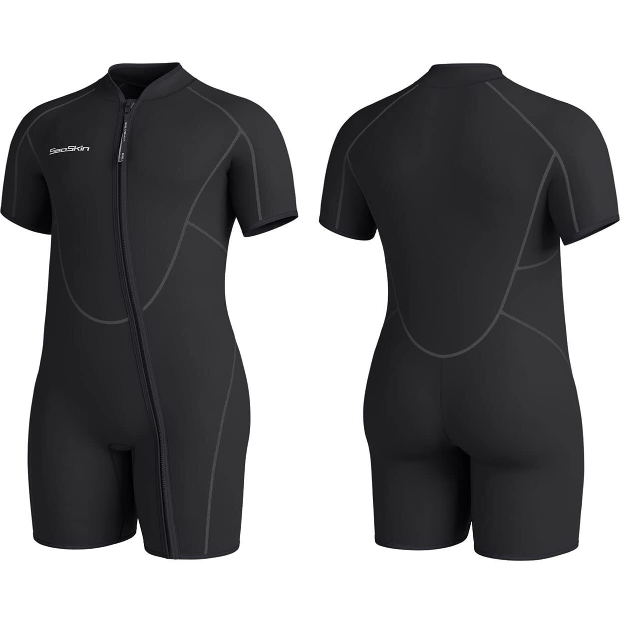 Seaskin Plus Size 3Mm Shorty Wetsuit For Mens And Womens