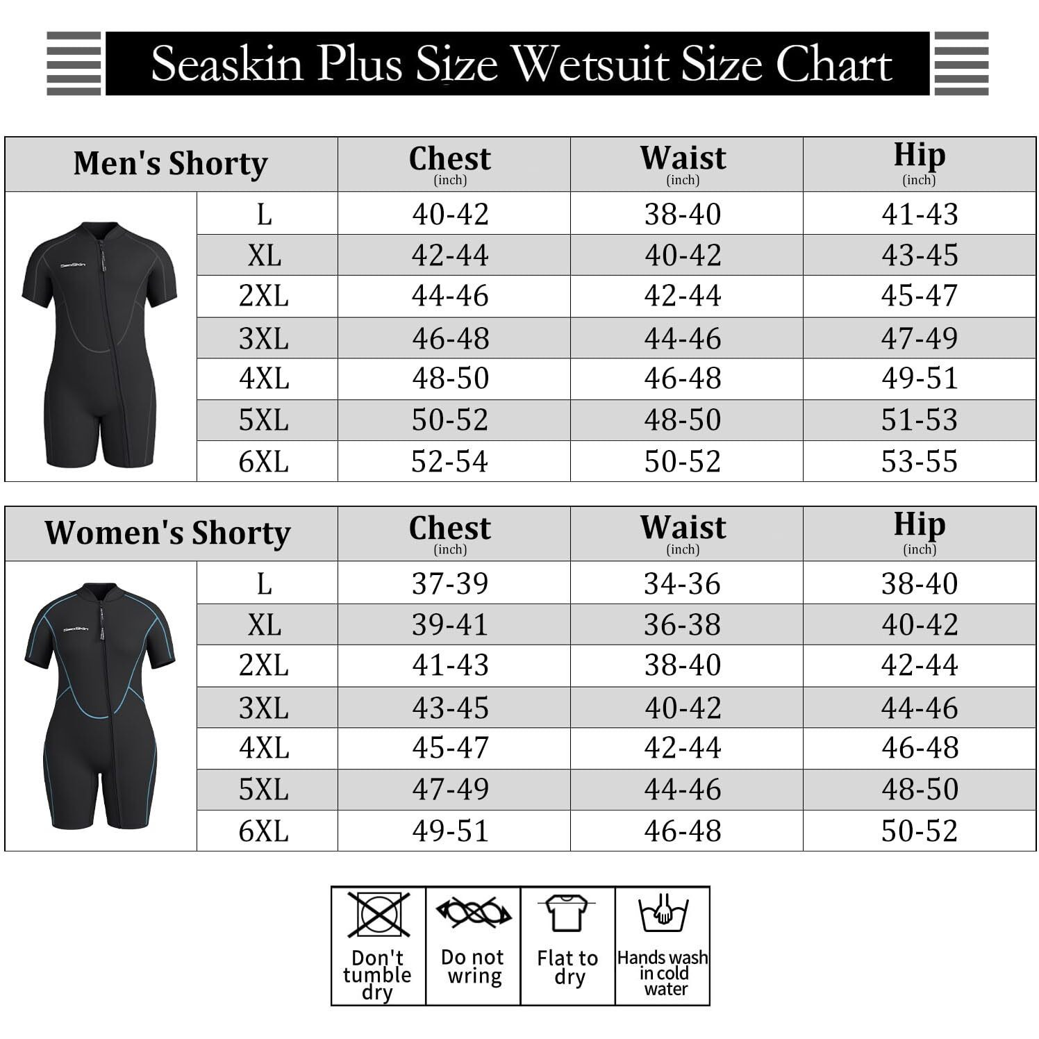 Seaskin Plus Size 3Mm Shorty Wetsuit For Mens And Womens