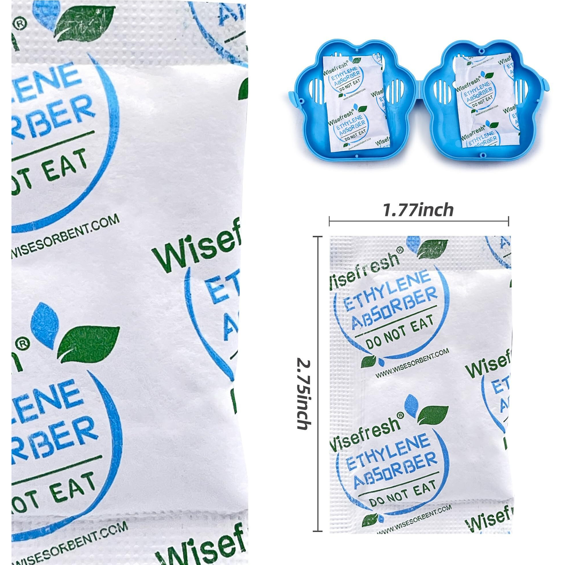Wisefresh 5 Gram Ethylene Gas Absorber Packet  Vegetable & Fruit Fresh Produce Protector  Food Freshness Extender  Fresh Fruit Preserver  Vegetable Saver (5 Gram  30Pcs+2 Canisters)
