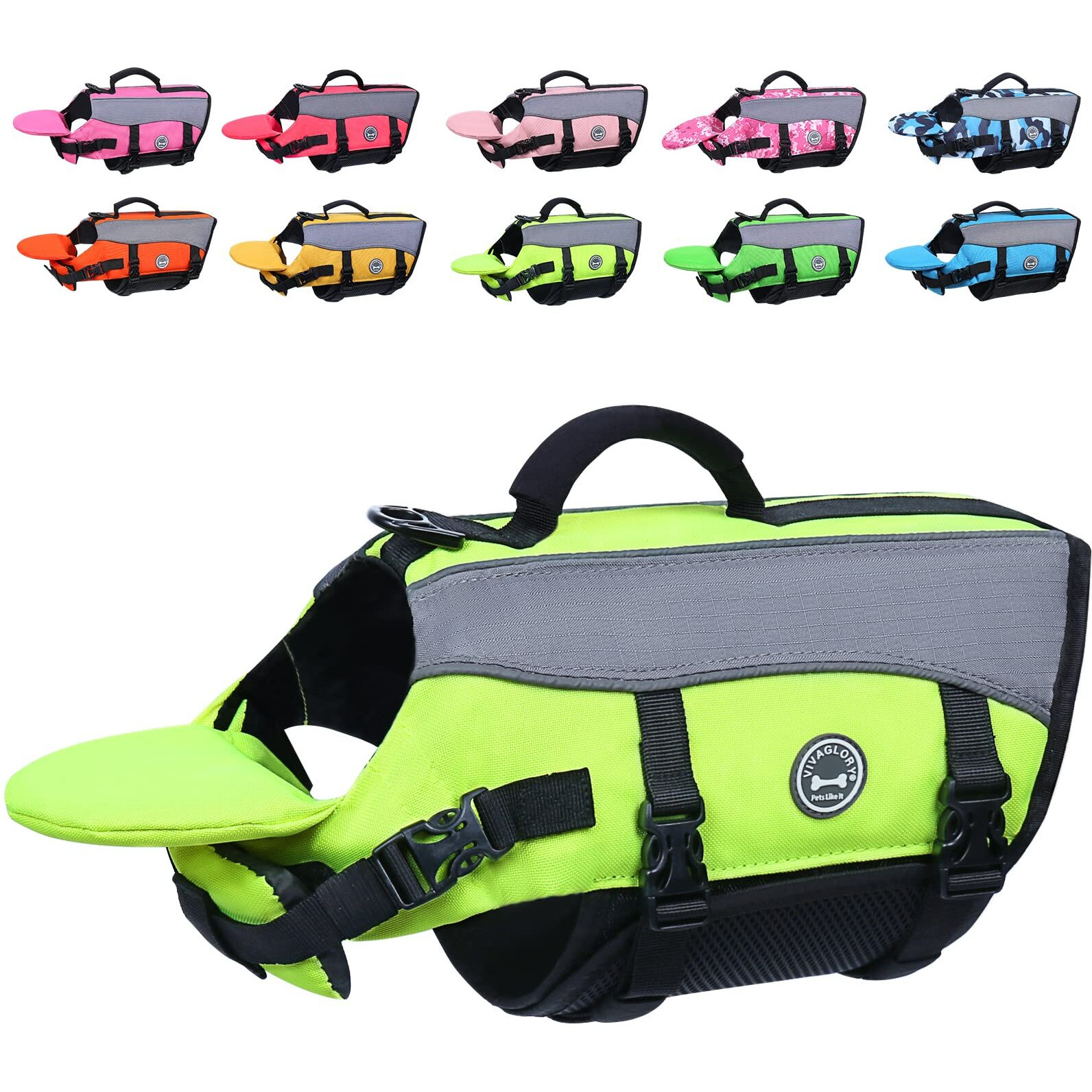 Vivaglory Dog Life Jacket With Removable Front Float  Dogs Life Vest With Extra Padding & Reflective Trims For Swimming & Boating  Bright Yellow  Xxs