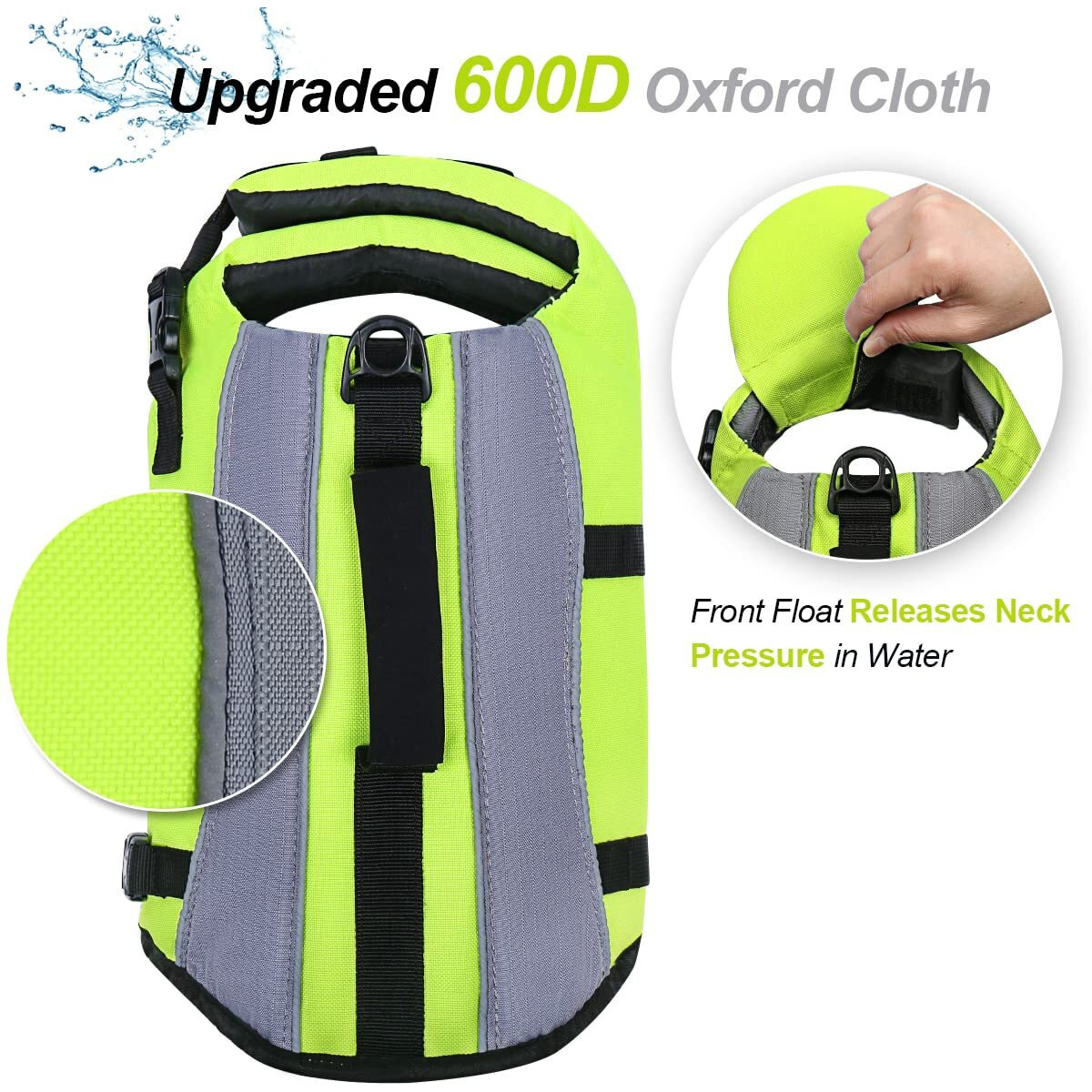 Vivaglory Dog Life Jacket With Removable Front Float  Dogs Life Vest With Extra Padding & Reflective Trims For Swimming & Boating  Bright Yellow  Xxs