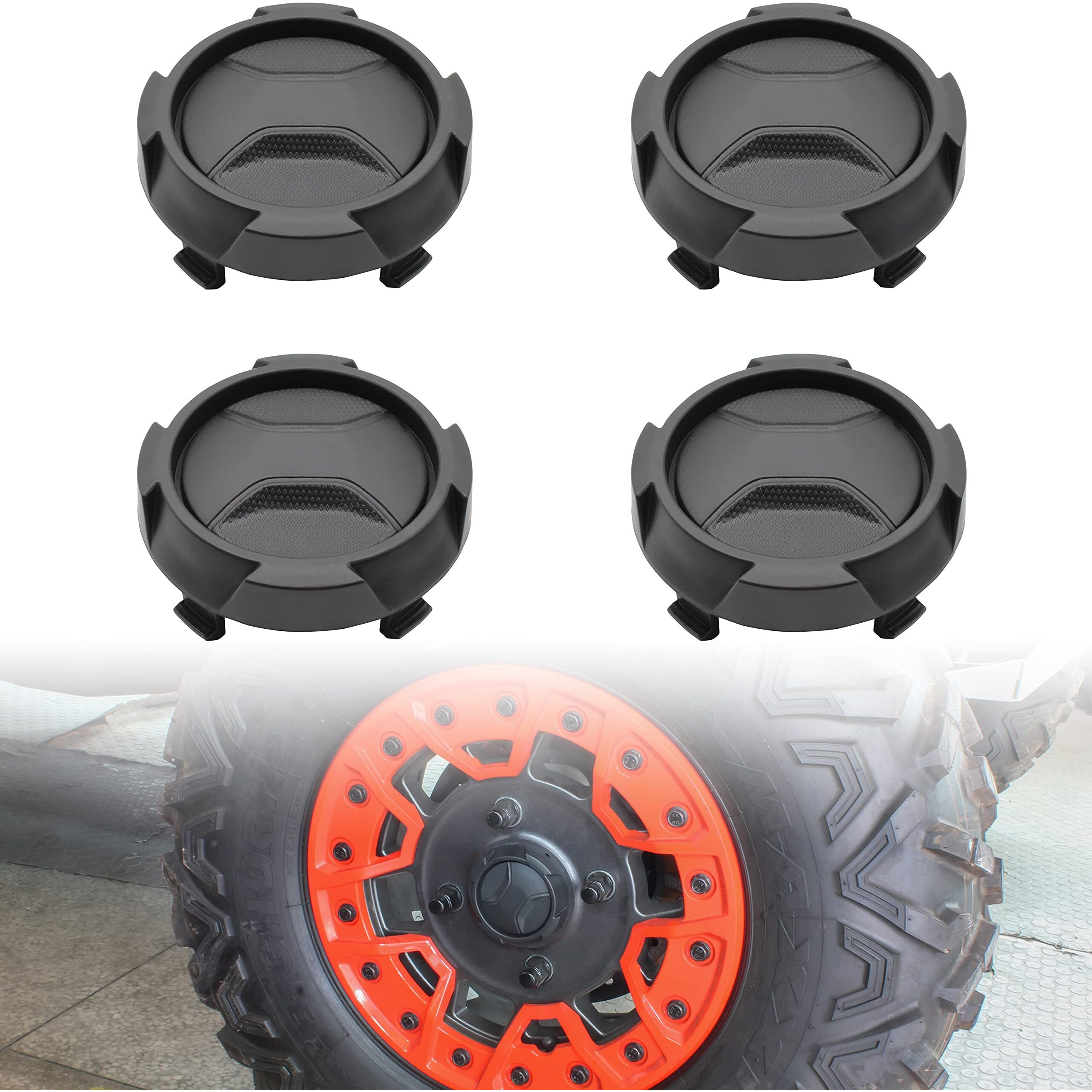 Sautvs Tire Wheel Hub Caps For Can-Am X3 Turbo Rr  New Black Wheel Caps Rim Cap Center Cap Covers For Can Am Maverick X3 Max Turbo Rr 2020-2021 Accessories (4Pcs  Replace 705402528)