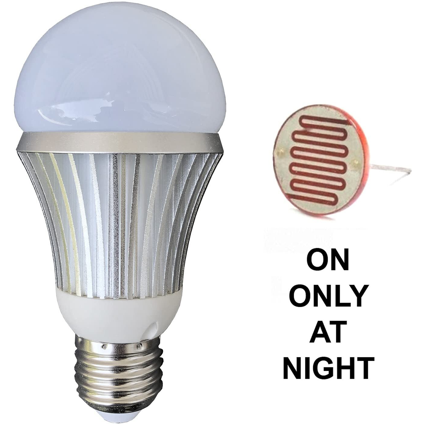 Scs Enterprises Total Invisible Super Wide 940Nm Ir Light Bulb Covert Lamp (7 High Power Led Illuminators + Light Sensor) 25Ft Range  160 Deg  120Vac