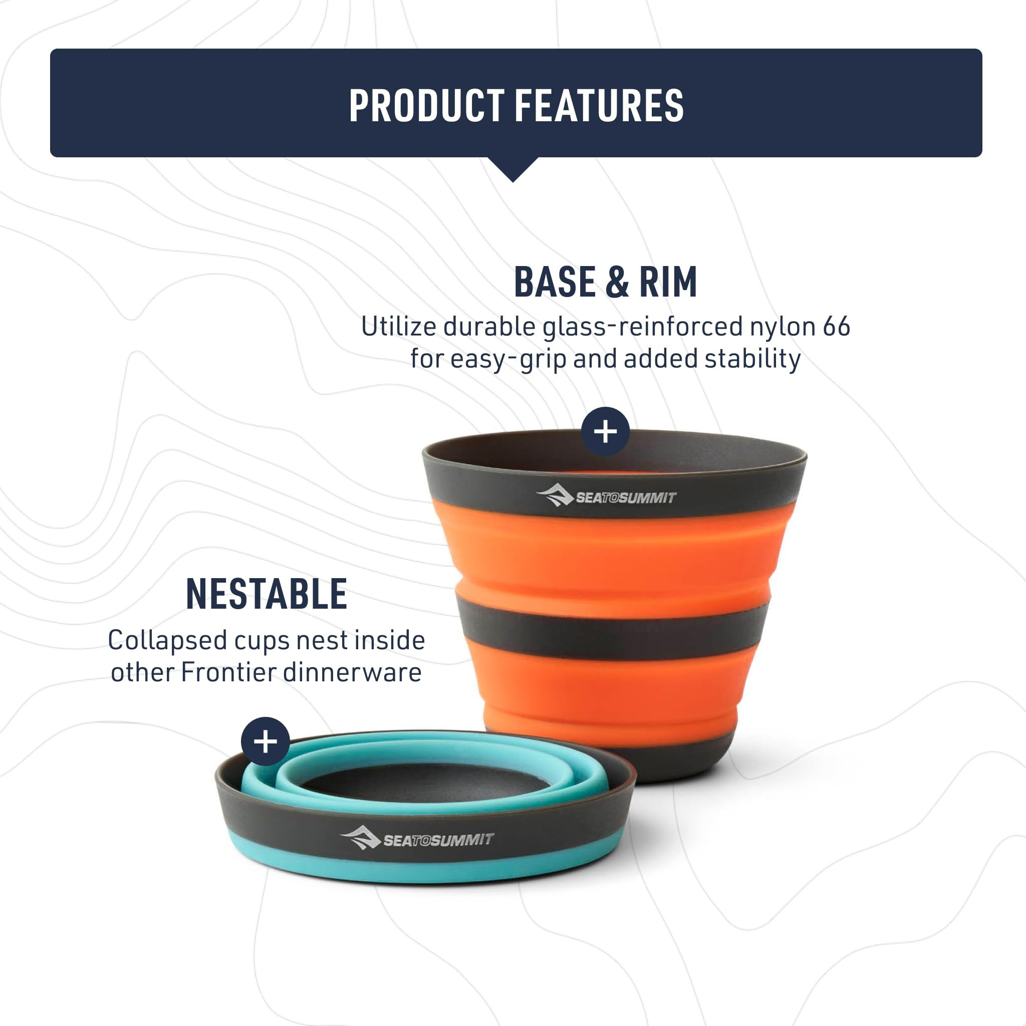 Sea To Summit Frontier Ultralight Collapsible 12 Ounce Camp Cup  Aqua Sea Blue