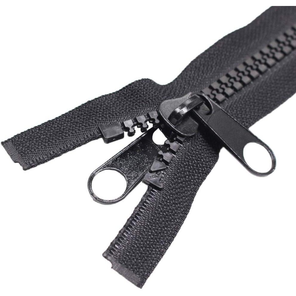 Mebuzip 10 84 Inch Heavy Duty Separating Plastic Zippers With Double Pull Tab Zipper Sliders Black Vislon Zippers For Sleeping Bag  Boat  Canvas  Cover  Trampoline  Dog Bed  Tent (Black)